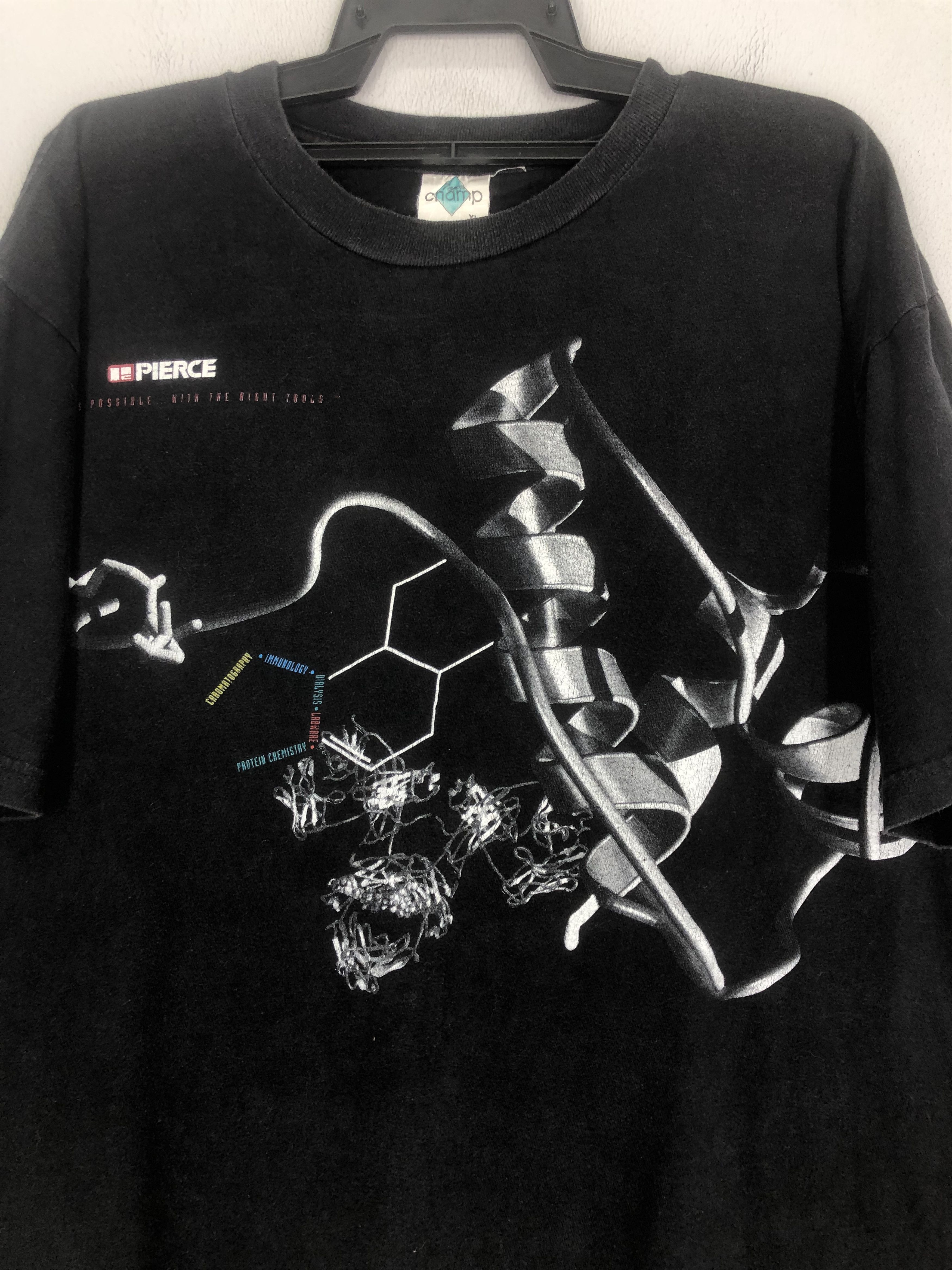 Vintage Vintage 90s PIERCE Industrial ART Rare Tee Size US XL / EU 56 / 4 - 2 Thumbnail