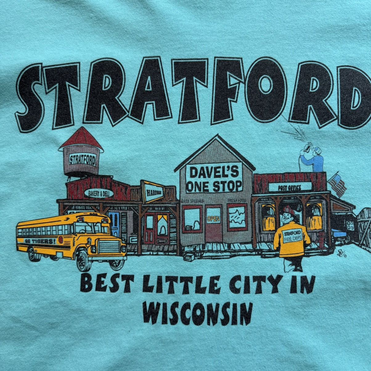 Fruit Of The Loom × Vintage Vintage 90s Stratford, Wisconsin T-Shirt Size US L / EU 52-54 / 3 - 4 Thumbnail