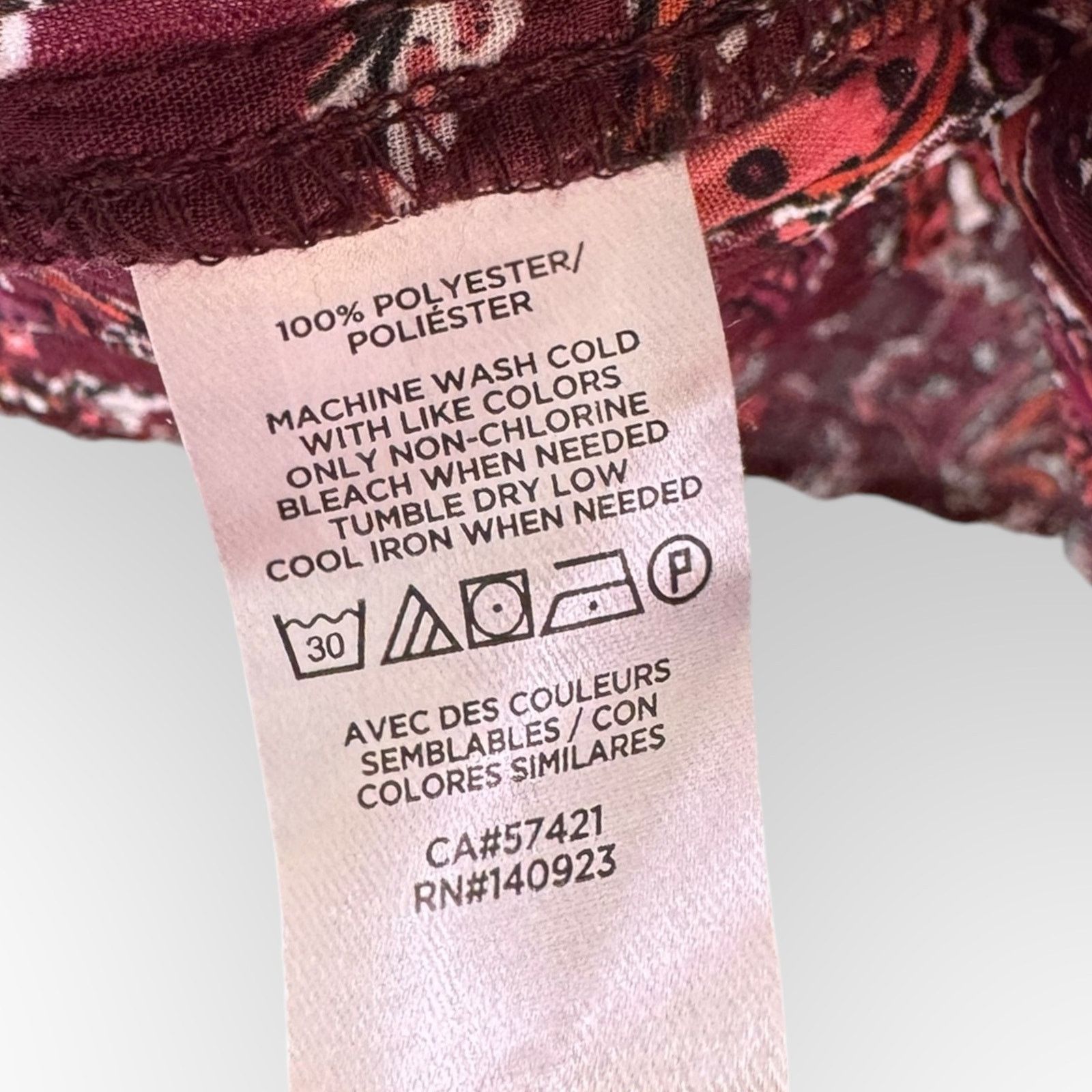 Loft LOFT Maroon Paisley Off Shoulder Peasant Blouse Womens Sz L Size L / US 10 / IT 46 - 7 Thumbnail