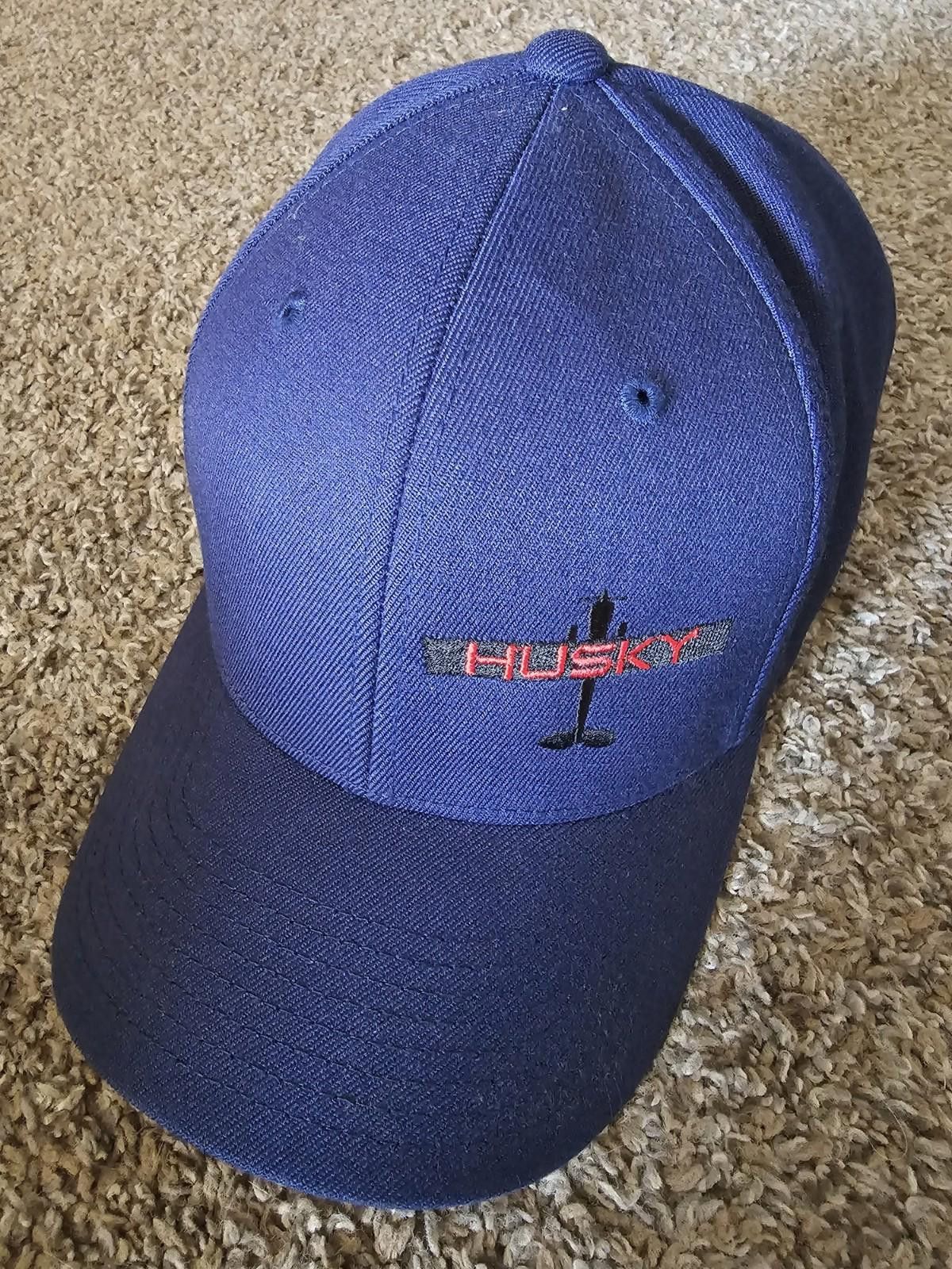Designer HUSKY plane handcrafted WY USA L-XL Yupoong Flexfit hat Blue Size ONE SIZE - 1 Thumbnail