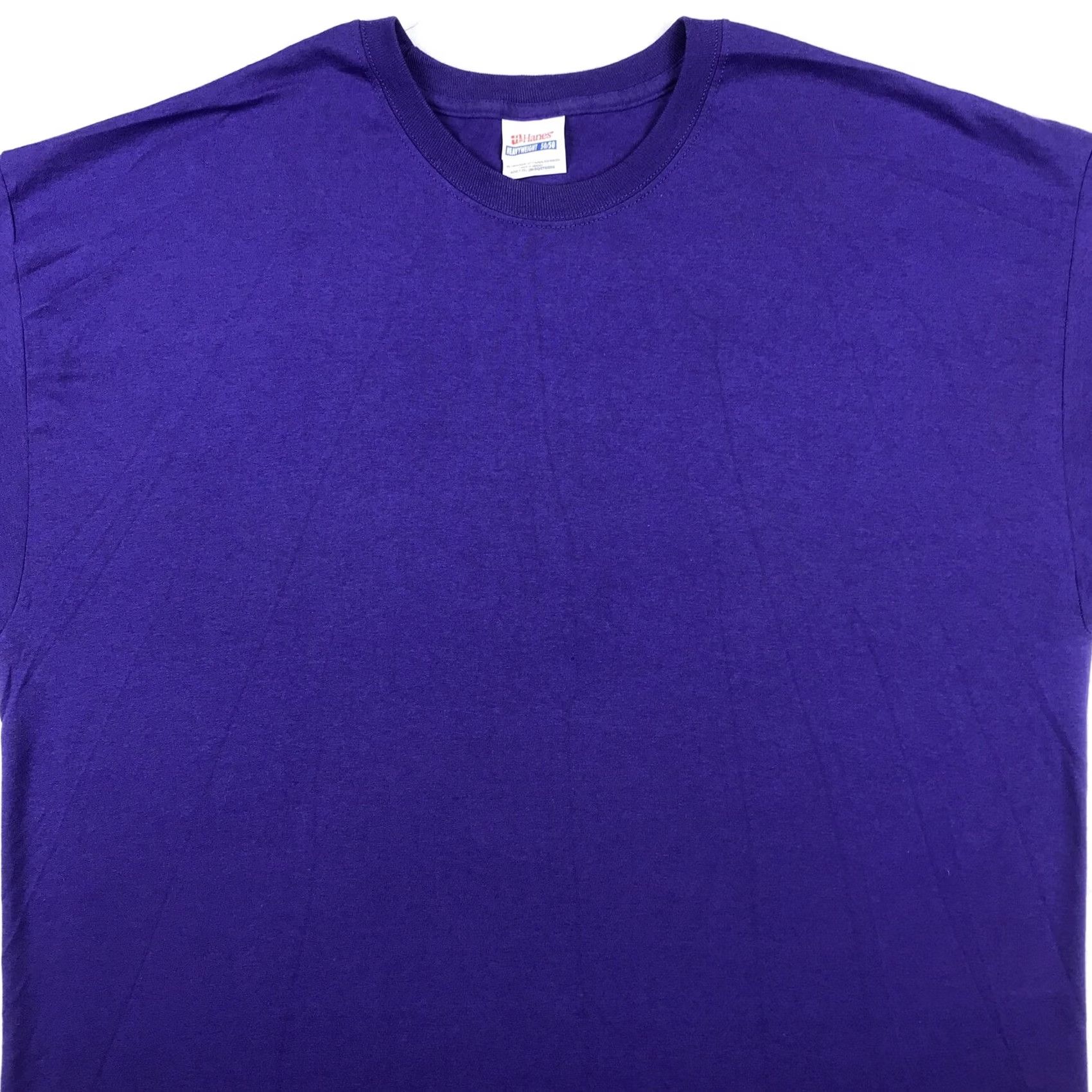 Hanes VINTAGE Hanes T-Shirt 2XL Purple Crew Neck Short Sleeve Cotton Blend Solid Mens 90s 80s Surf Beach Rock NOS Size US XXL / EU 58 / 5 - 5 Thumbnail