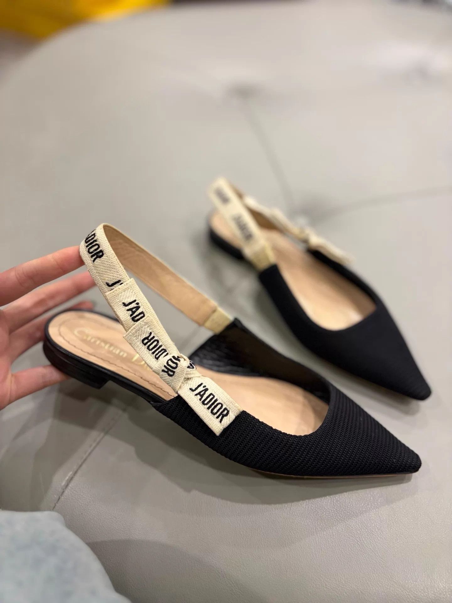 Dior Dior Black Fabric Bow Pointed Toe Sandal Near New Size 35.5 Size US 5 / IT 35 - 2 Thumbnail