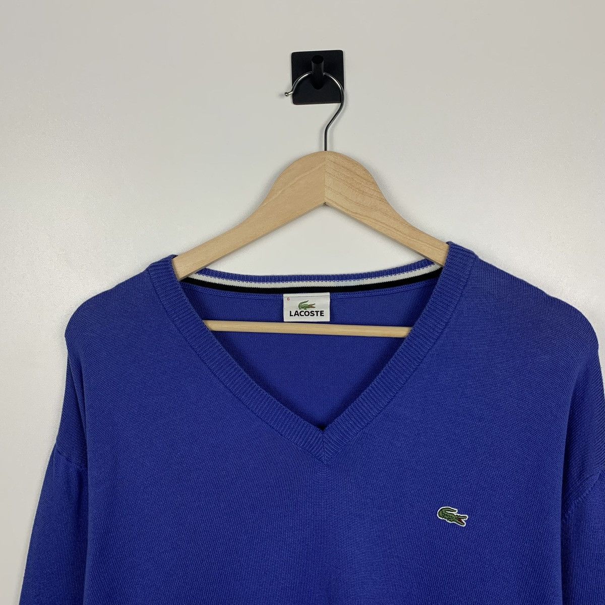 Lacoste Vintage Lacoste V-Neck Sweater luxury casual designer 90s Size US XL / EU 56 / 4 - 6 Thumbnail