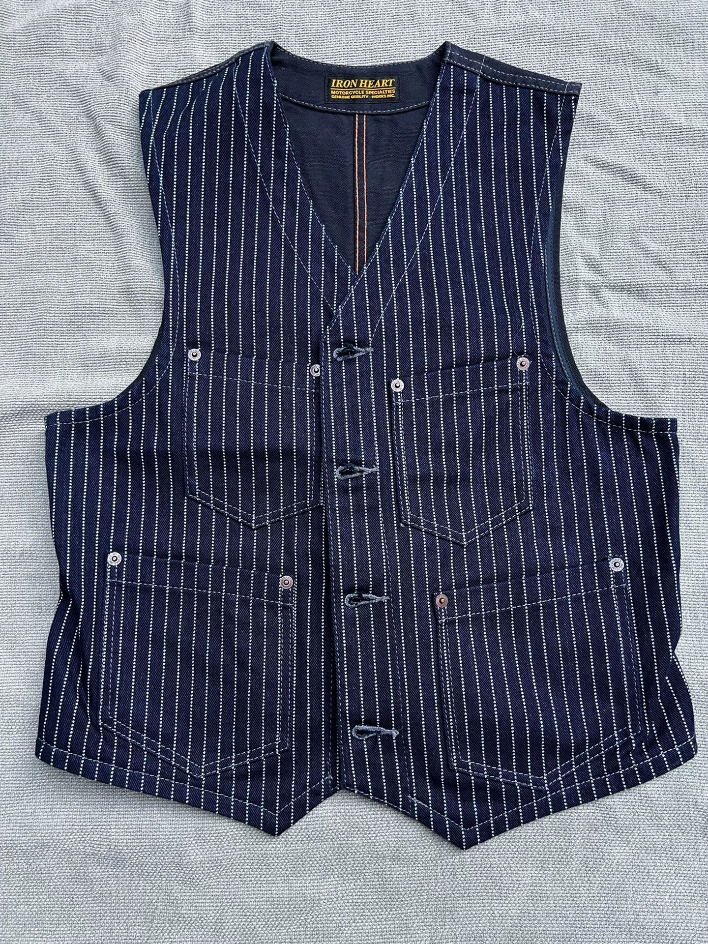 Iron Heart Iron Heart Blue Wabash Striped Vest Size US S / EU 44-46 / 1 - 1 Thumbnail