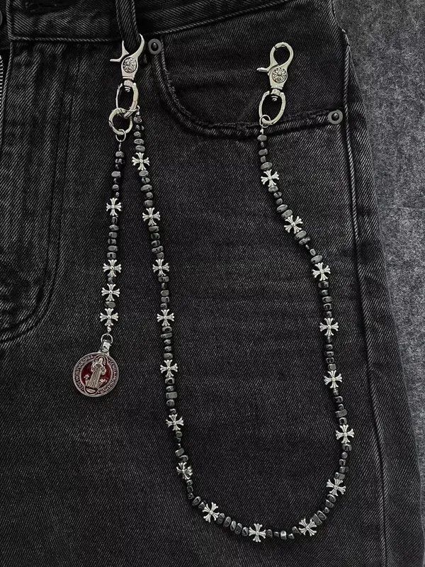 Jewelry Metal Cross Wallet Chain,Y2K Jeans Chain,Gothic Pants Chain Size ONE SIZE - 4 Thumbnail