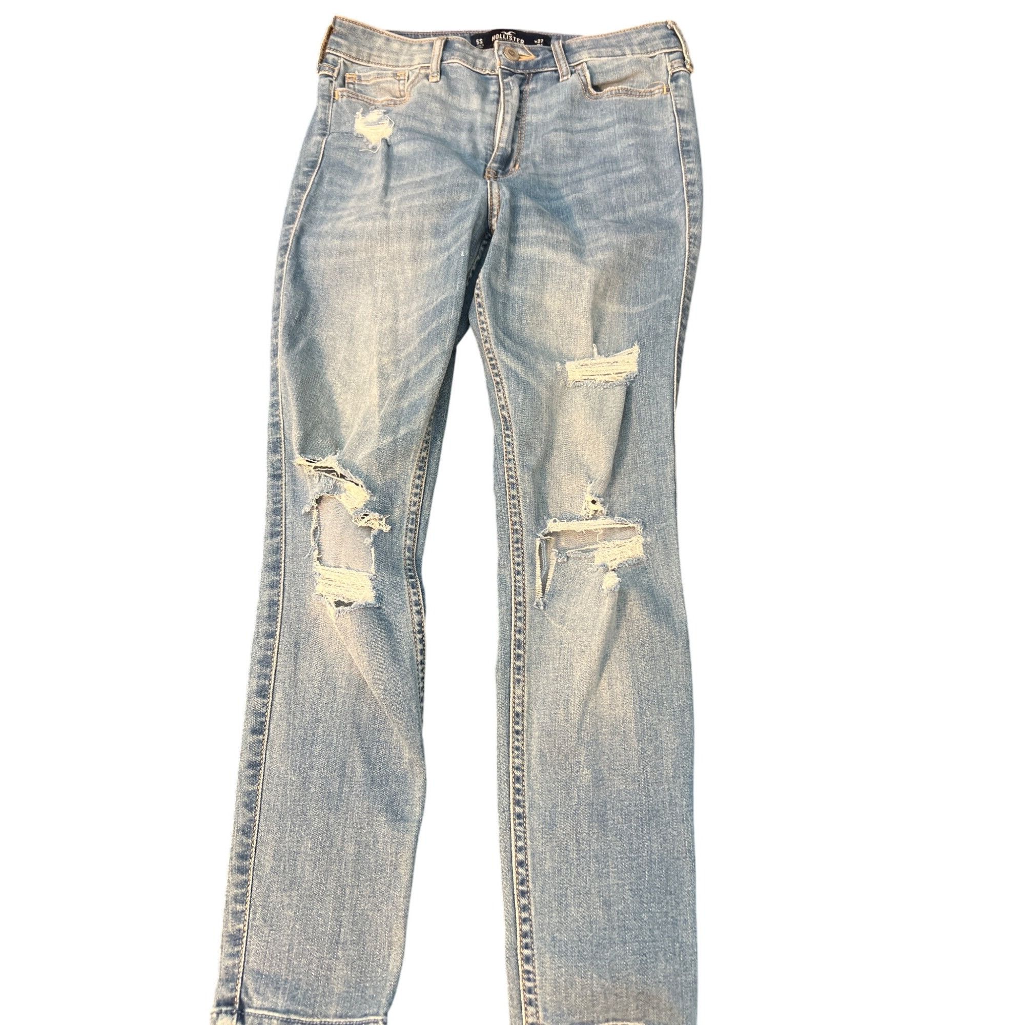 Hollister Hollister High Rise Super Skinny Crop Jeans Distressed Light Size 26" / US 2 / IT 38 - 1 Thumbnail
