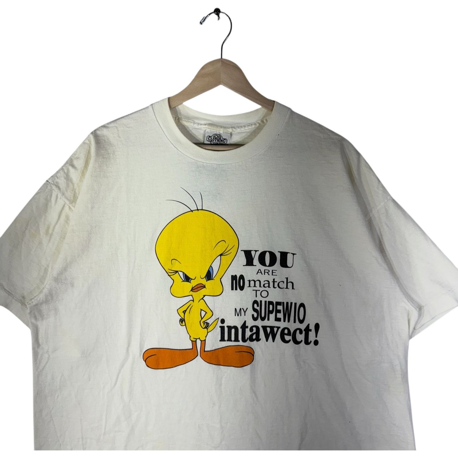 Warner Bros Vintage Looney Tunes Tweety Bird Humor Cartoon Tee 2XL Size US XXL / EU 58 / 5 - 2 Thumbnail