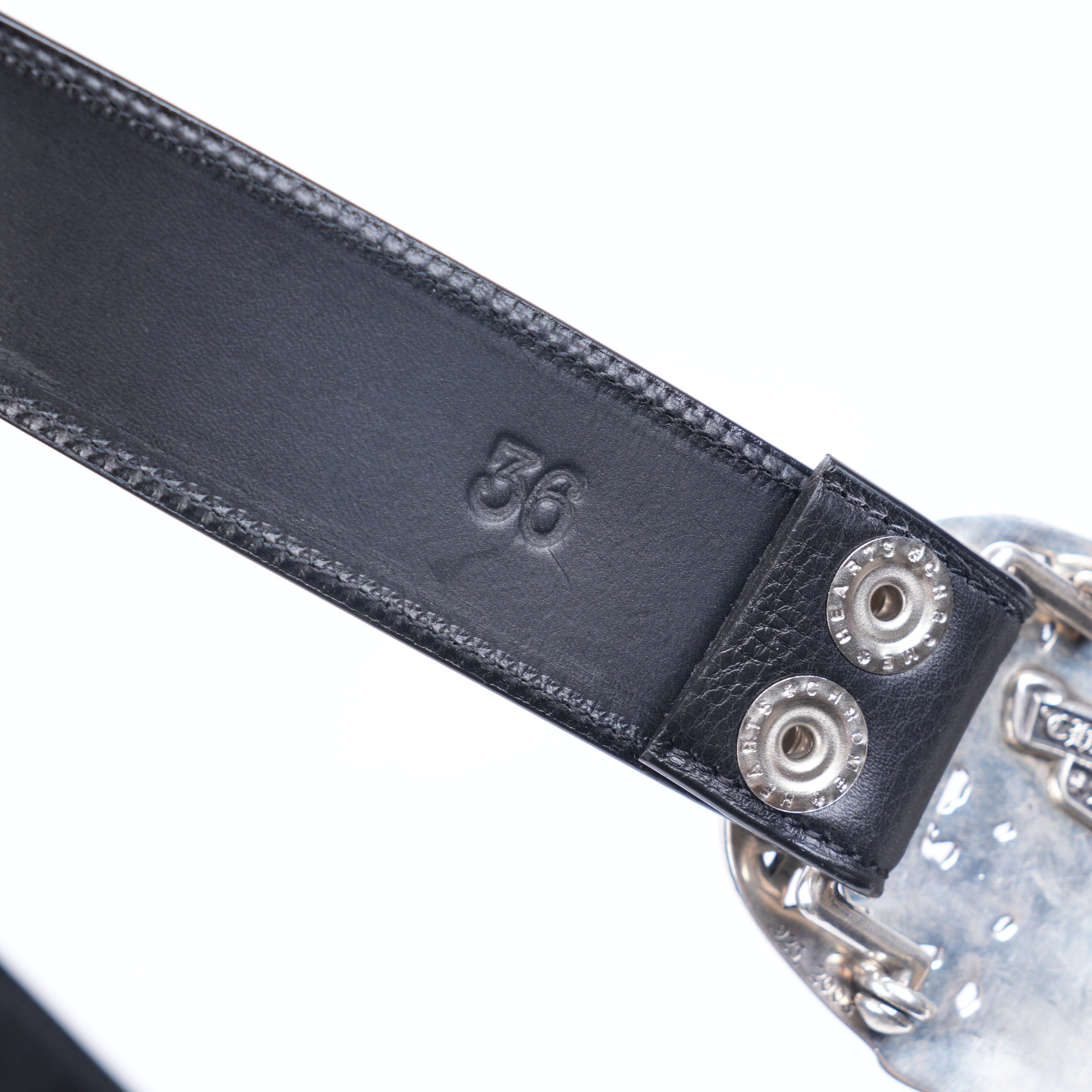 Chrome Hearts CHROME HEARTS CEMETERY BUCKLE WITH PLAIN BLACK STRAP Size 36 - 5 Thumbnail