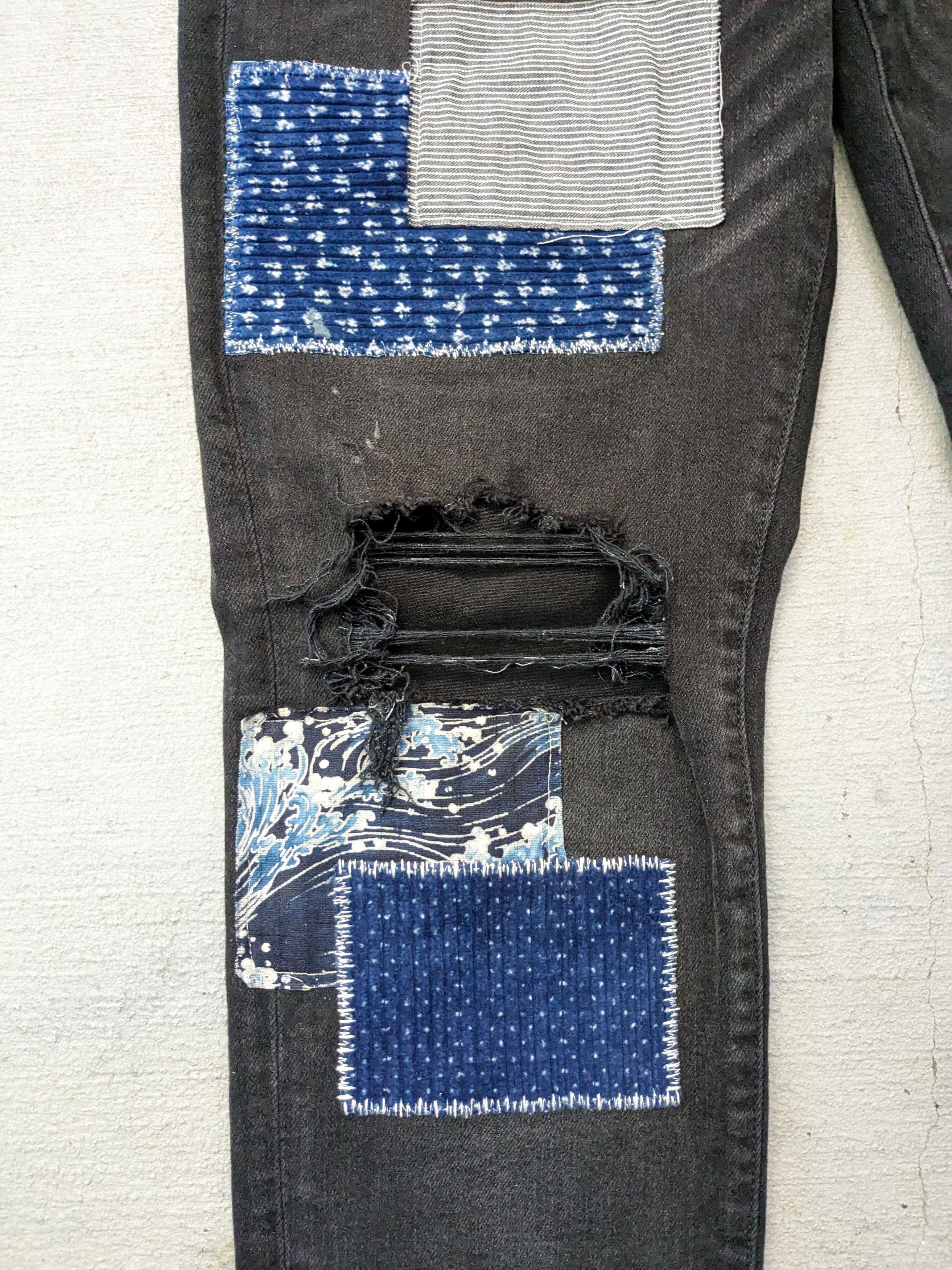 Amiri AMIRI Japanese Repair Denim Jeans Black Size 36 x 35 Slim Size US 36 / EU 52 - 6 Thumbnail