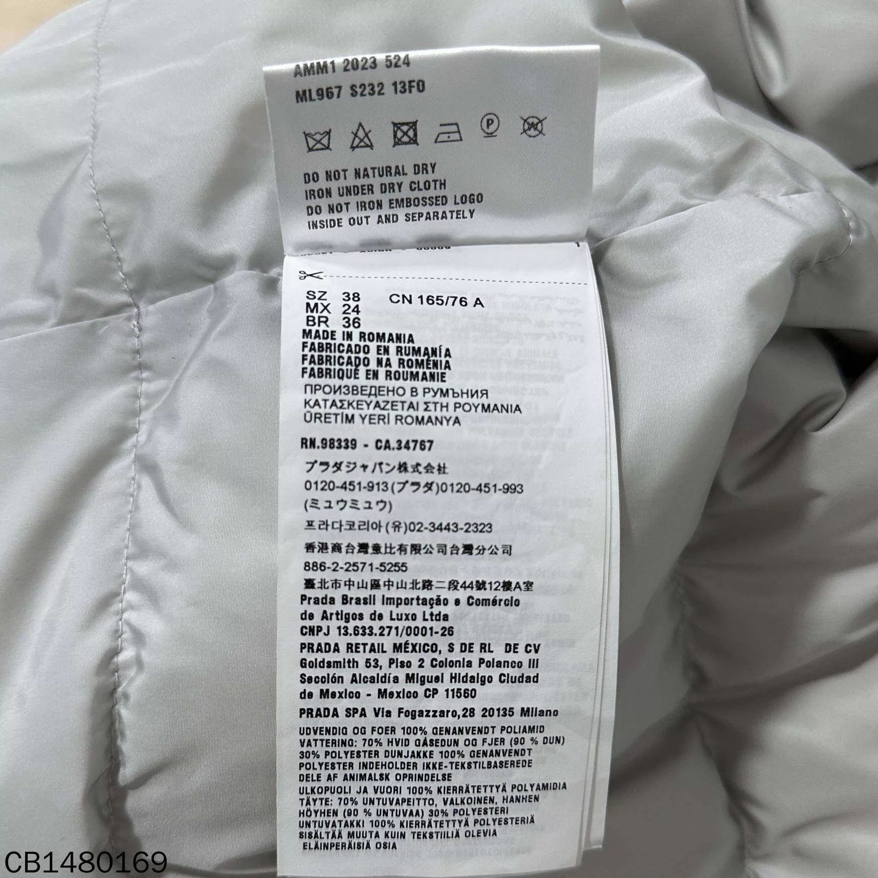Miu Miu MIU MIU Silver Allover Print Down Jacket 38 99 New Size XS / US 0-2 / IT 36-38 - 4 Thumbnail