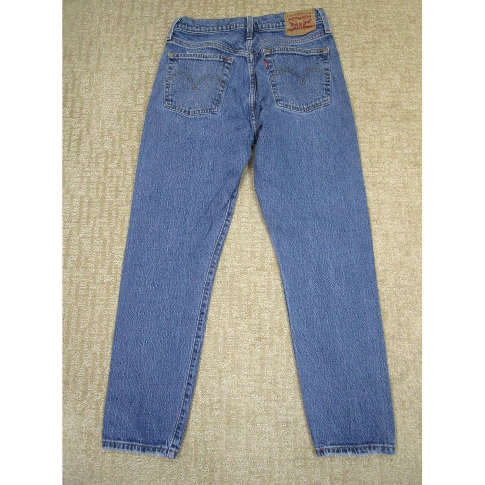 Levi's Levi's 501 Jeans Women 27 Blue Button Fly Slim Skinny Denim Pants Light Wash Leather? Size 27" / US 4 / IT 40 - 3 Thumbnail