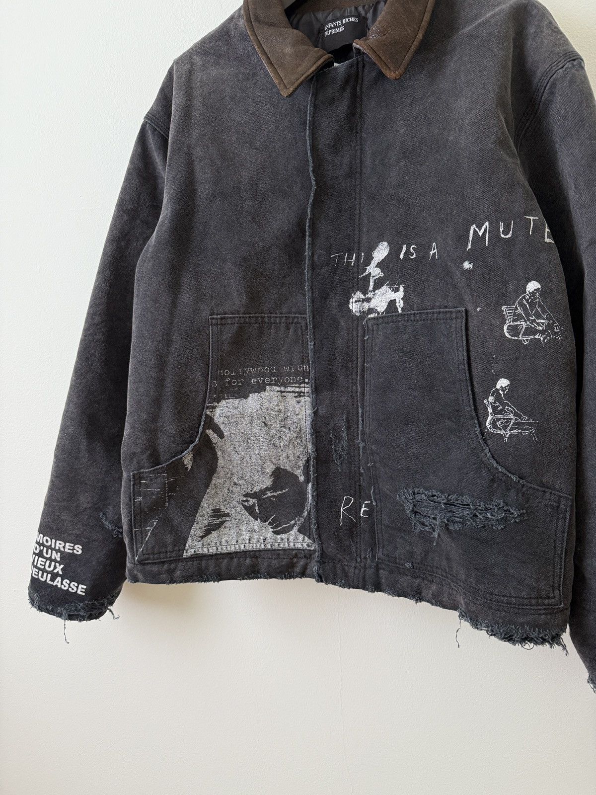 Enfants Riches Deprimes Distressed Leather Collar Graphic Work Jacket Size US M / EU 48-50 / 2 - 6 Thumbnail