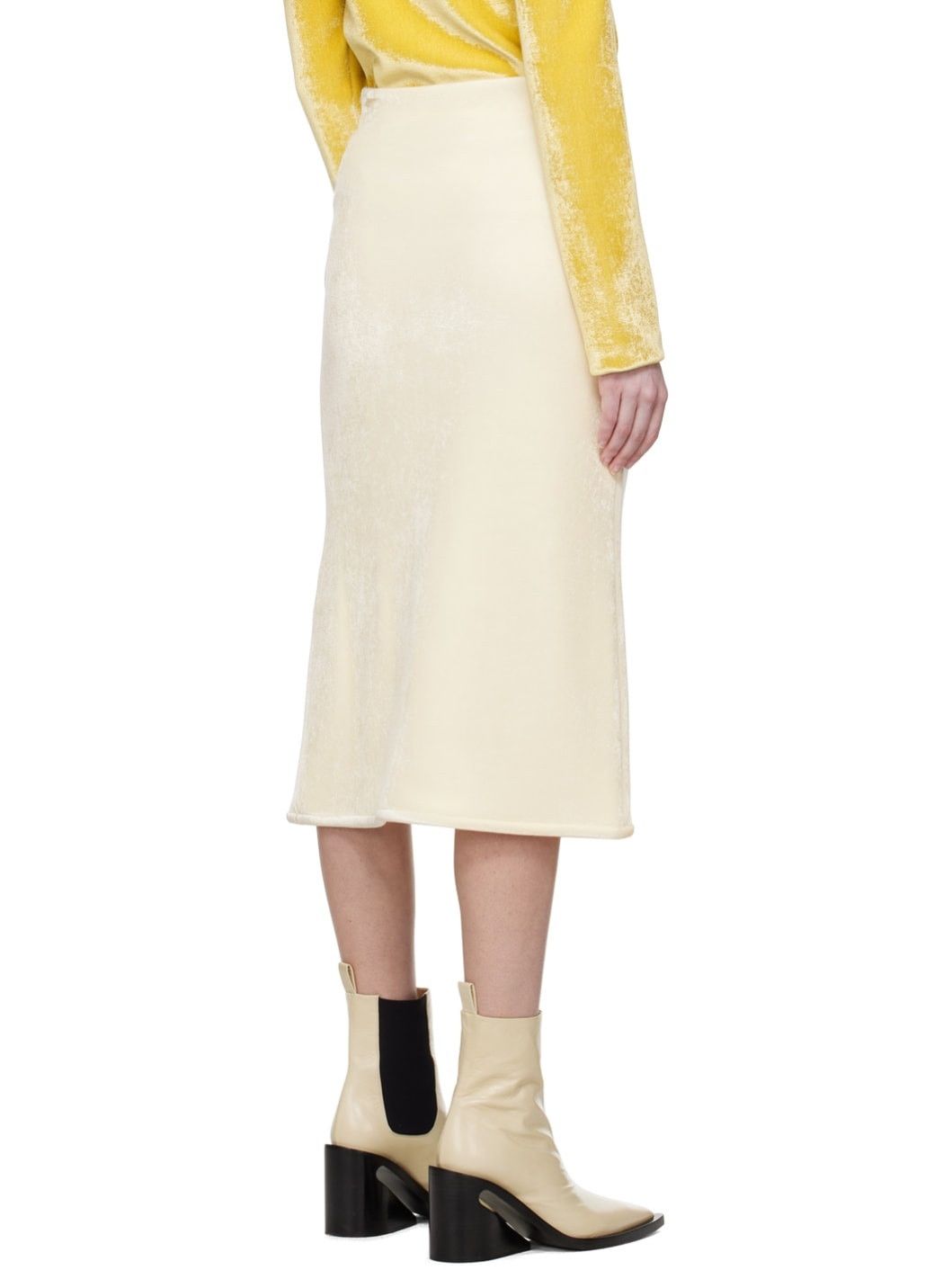 Jil Sander o1y1025 Midi Skirt in Ivory Size 25" / US 0 / IT 36 - 3 Thumbnail