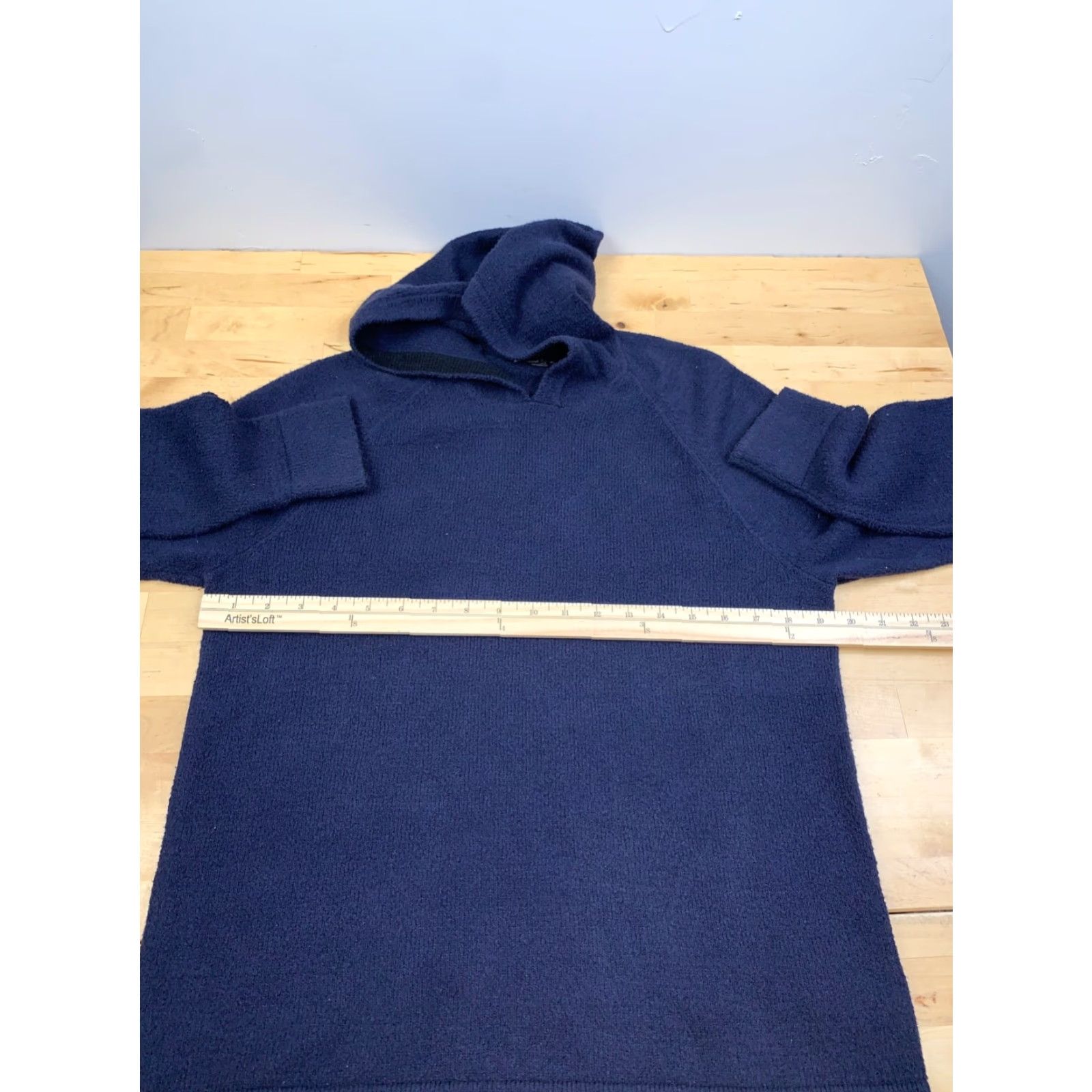 James Perse James Perse Cropped Cotton Jersey Hoodie Womens 2 Navy Blue Pullover 10017 Size XS / US 0-2 / IT 36-38 - 5 Thumbnail