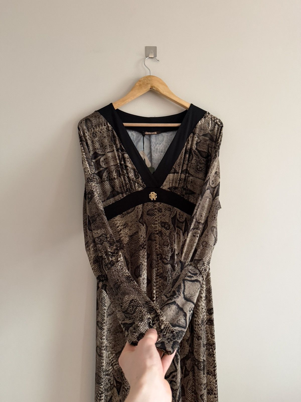 Roberto Cavalli Vintage Archive Roberto Cavalli Snake Print Maxi Dress Size L / US 10 / IT 46 - 10 Thumbnail