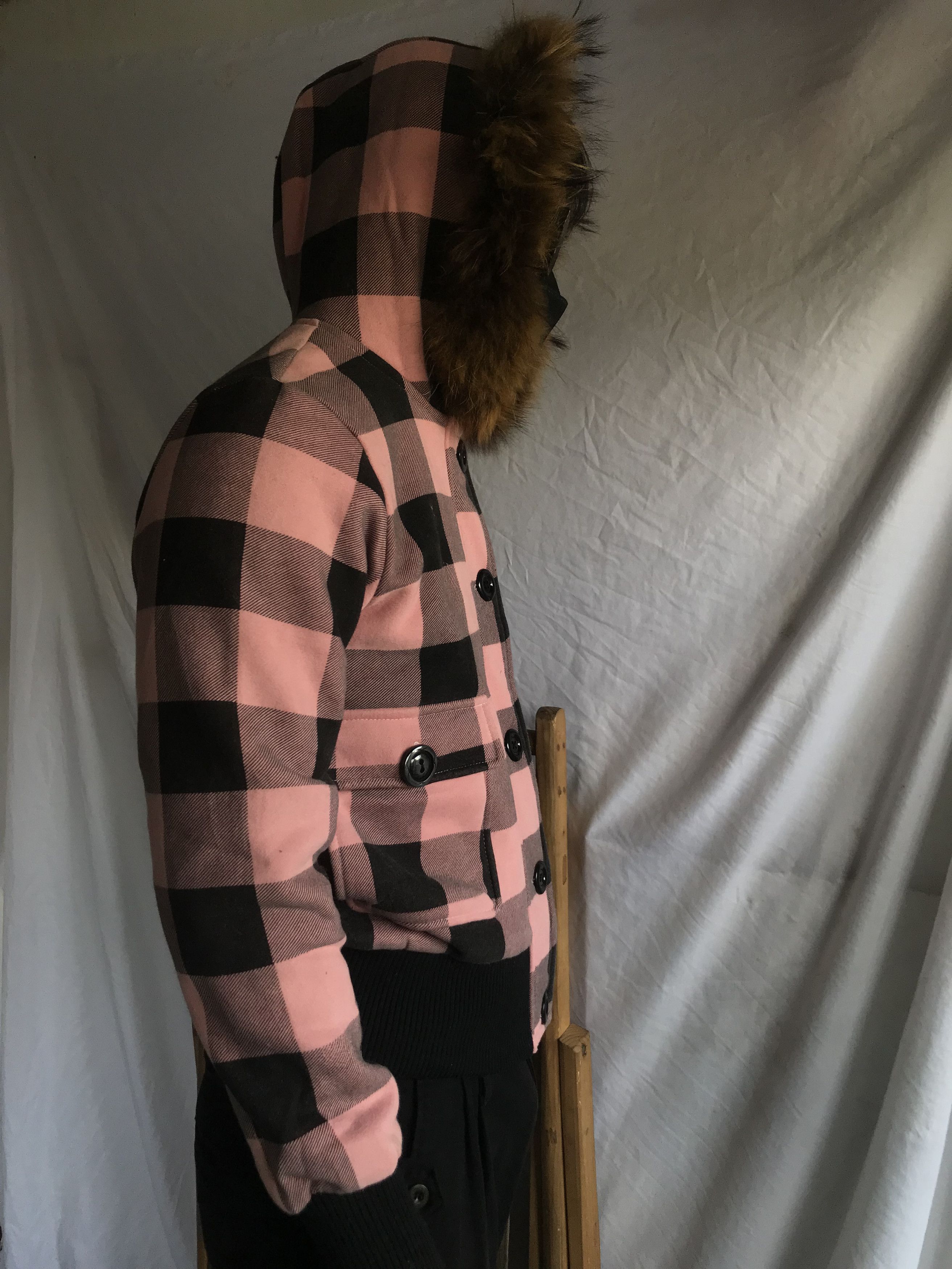 Japanese Brand Japanese Brand Fur Plaid Cargo Hoodie By Close Up Size US M / EU 48-50 / 2 - 1 Thumbnail