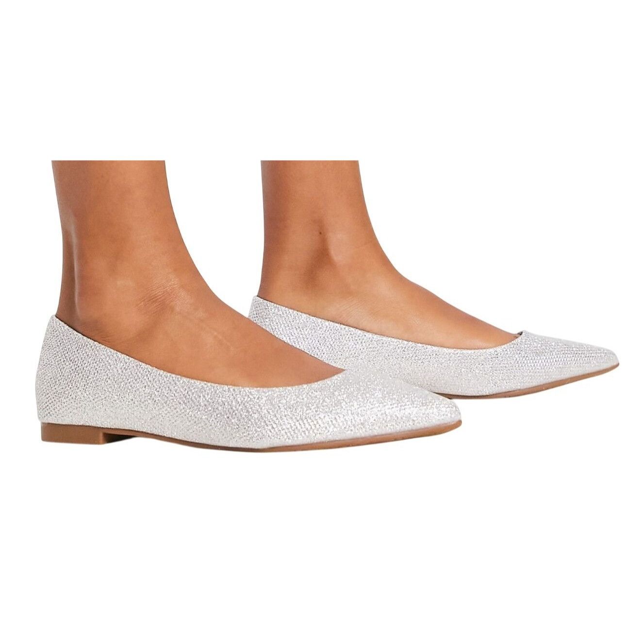 Other LUCITA / Friendly / Silver / Glittery / Flats / With Pointed Size US 10 / IT 40 - 6 Thumbnail
