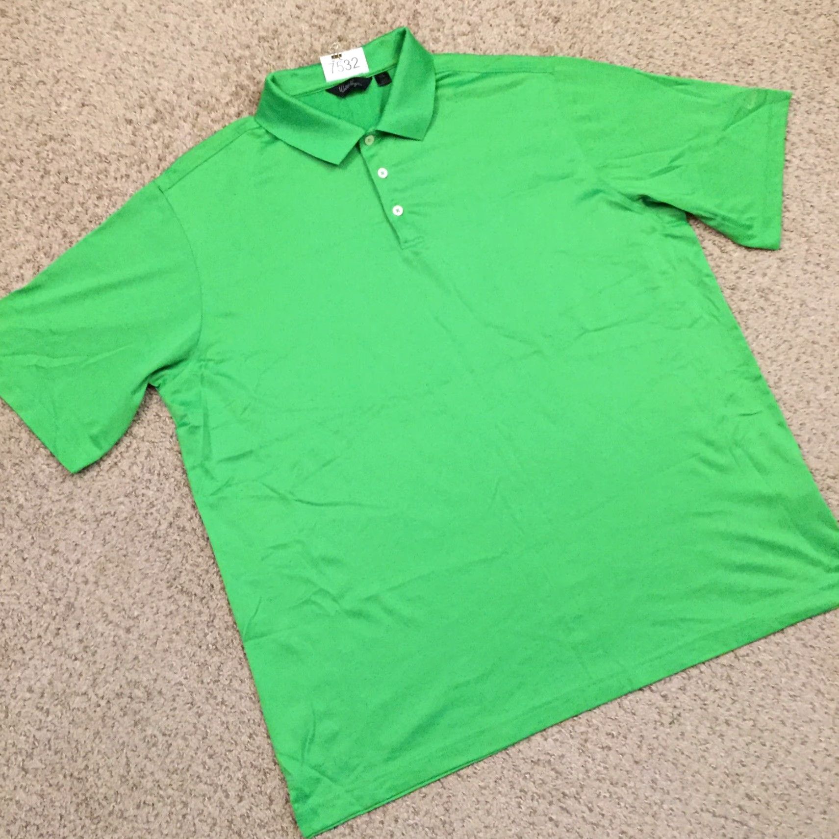 Vintage Walter Hagen Polo Shirt Mens XL Solid Green Short Sleeve Cotton Blend Polo Shirt Green XL Mens Size US XL / EU 56 / 4 - 5 Thumbnail