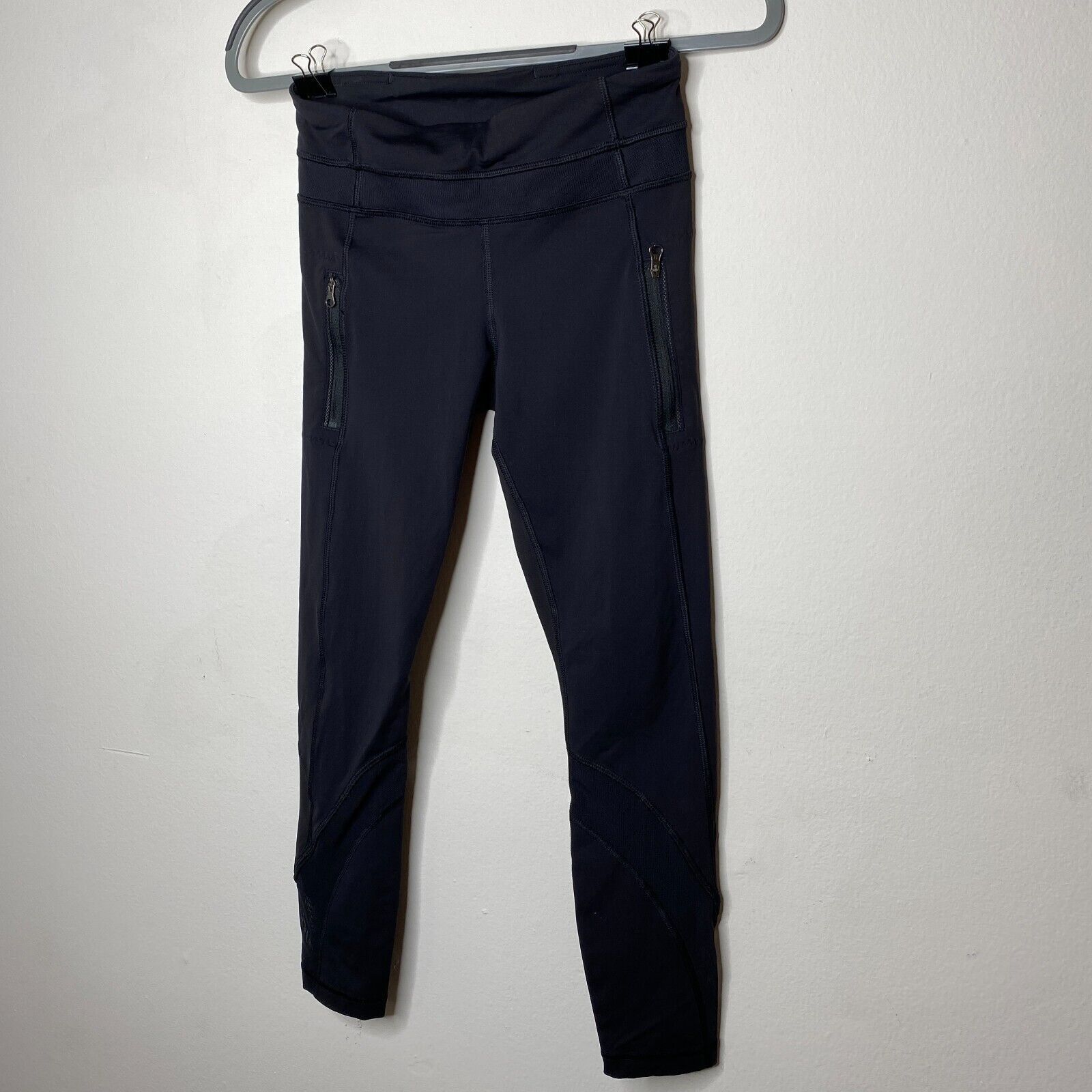 Lululemon Lululemon Black Side Zip Pockets Mesh Detail 7/8 Leggings 4 Size 27" / US 4 / IT 40 - 2 Thumbnail
