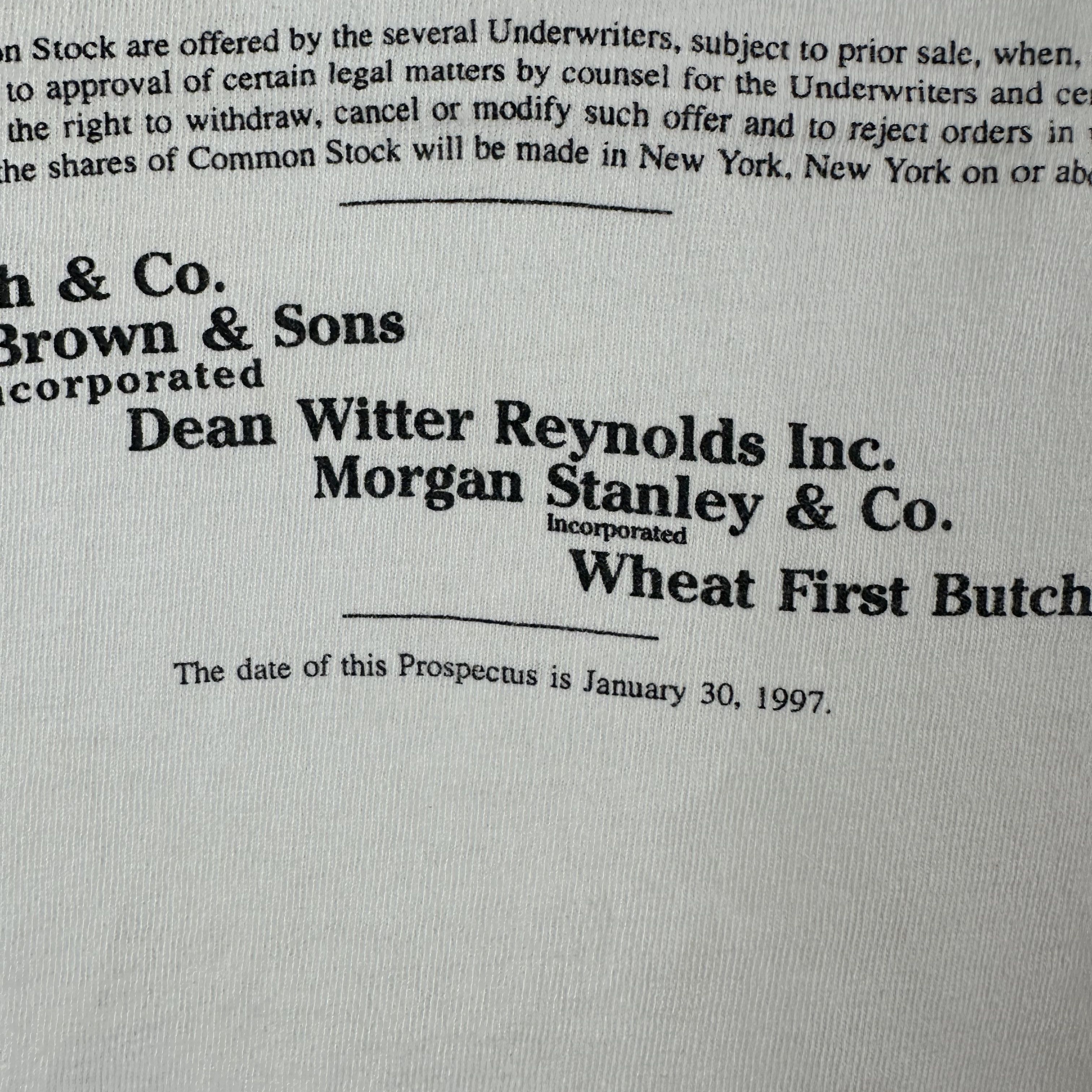 Vintage 1997 Common Stock Trigon Healthcare Inc Agreement T-Shirt Size US L / EU 52-54 / 3 - 3 Thumbnail
