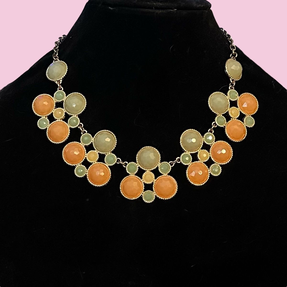 Other Green and orange stone statement necklace Size ONE SIZE - 1 Thumbnail