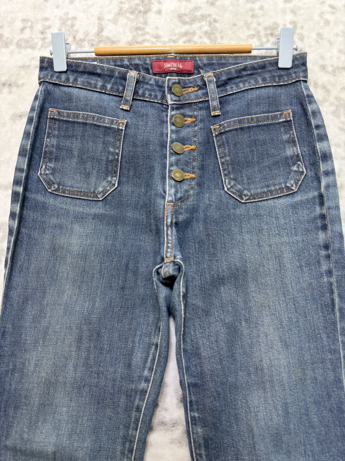 Edwin Vintage Something Flared Bush Pants Y2K Bell Bottom Denim Size 26" / US 2 / IT 38 - 3 Thumbnail