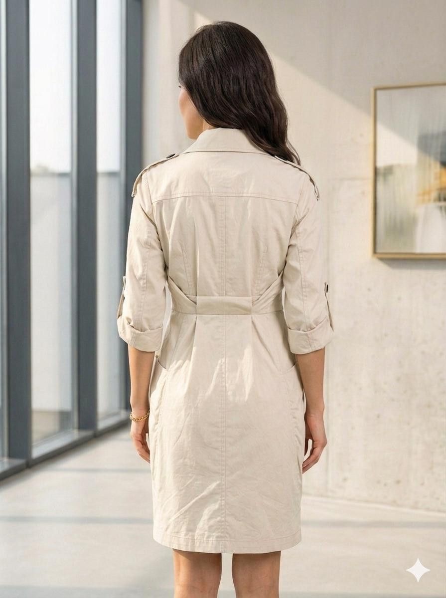Missoni Missoni Rare Vintage Ivory Trench Coat Asymmetrical Designer Size S / US 4 / IT 40 - 3 Thumbnail