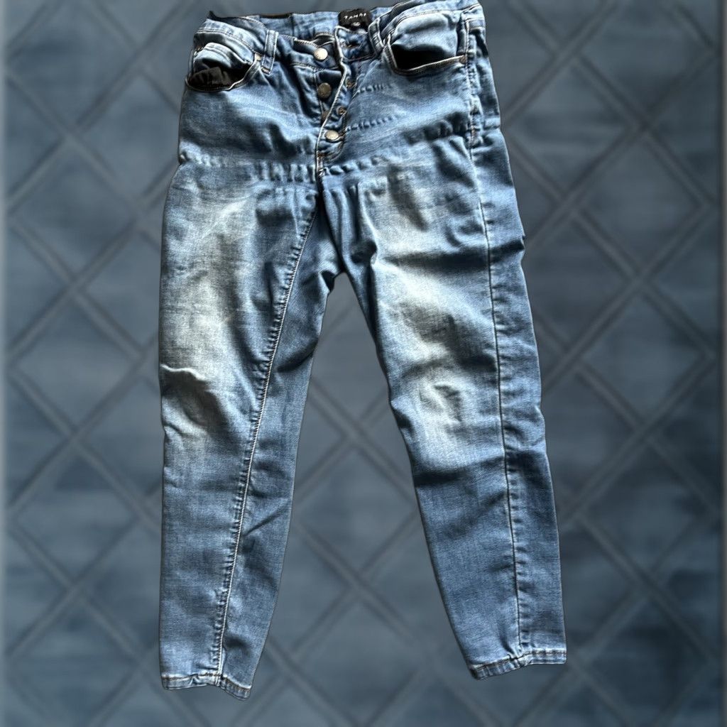 Vintage Tahari Amelia Buttonfly Skinny Jeans Women's Size 6/28 Blue Medium Wash Size 28" / US 6 / IT 42 - 1 Thumbnail