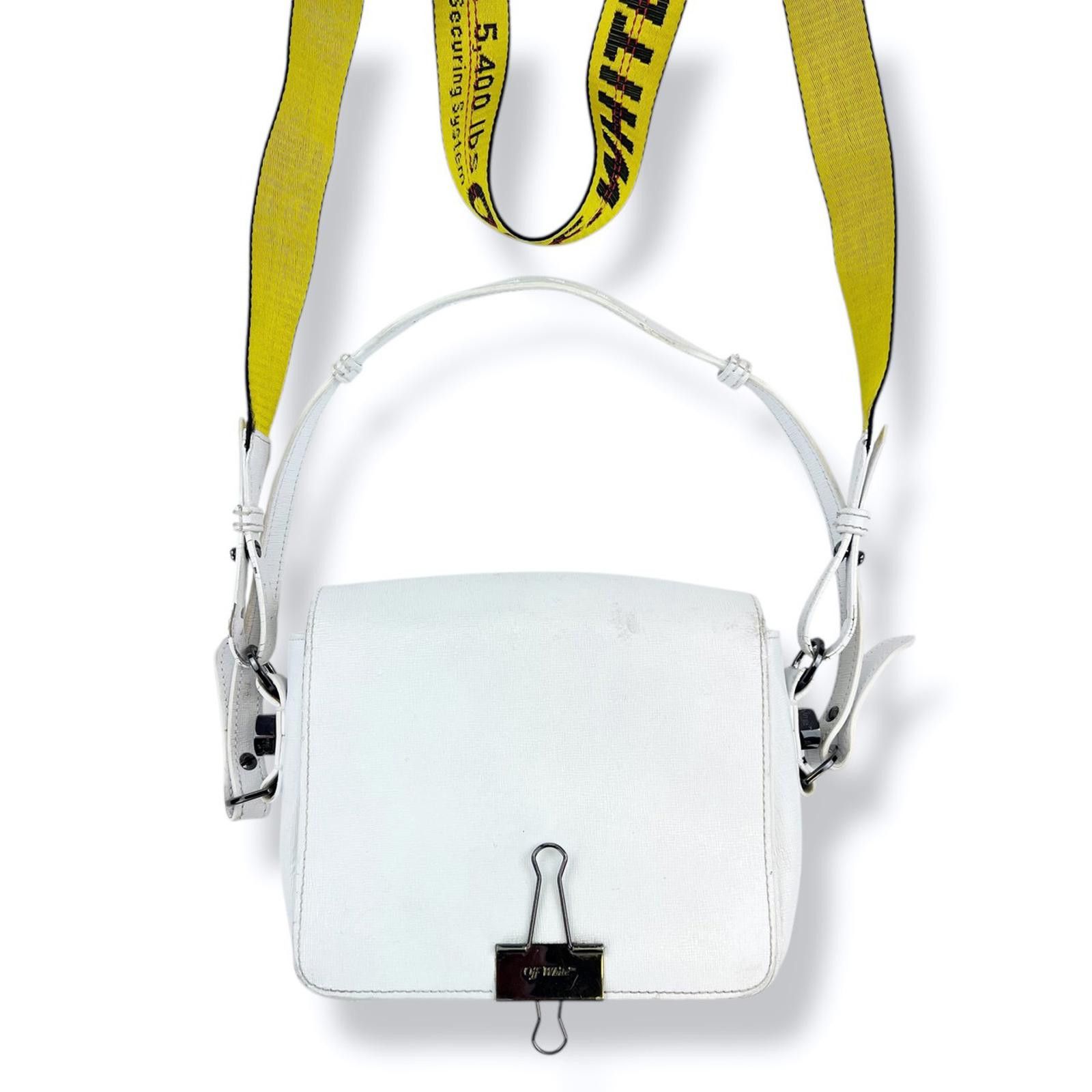 Off-White Off-White White Leather Binder Cross Body Bag Size ONE SIZE - 1 Thumbnail