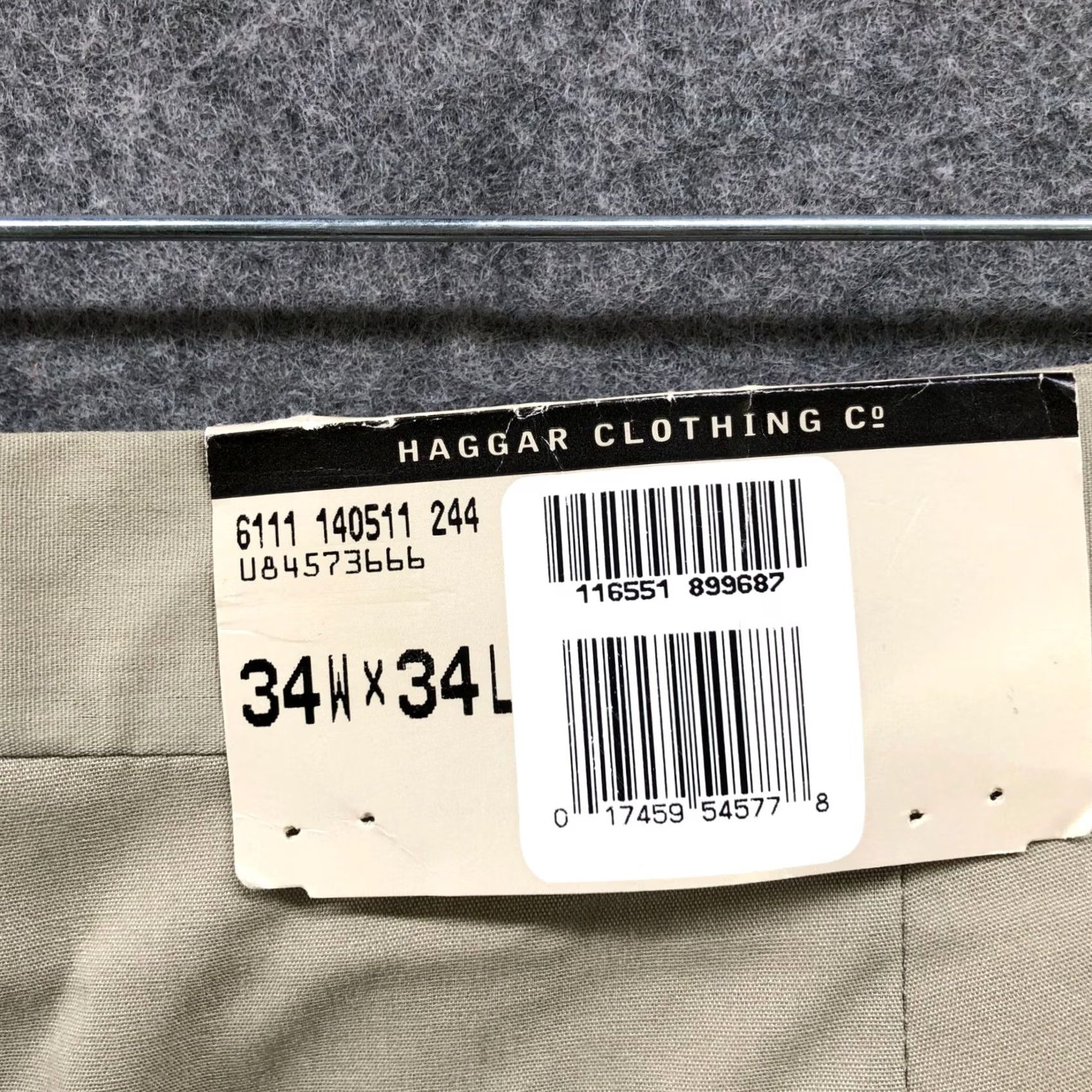 Haggar VINTAGE Haggar Pants Mens 34x34 Beige Straight Classic Chino Khaki Dress Size US 34 / EU 50 - 5 Thumbnail