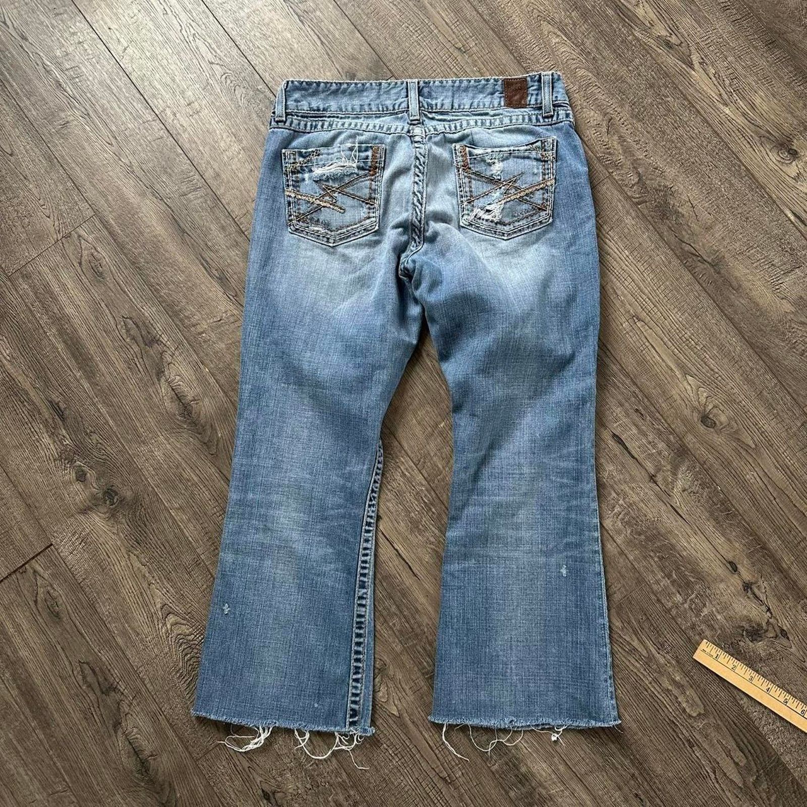 BKE × Vintage Y2K Buckle BKE Ripped Bootcut Flare Denim Jeans Pants Size 33" - 4 Thumbnail