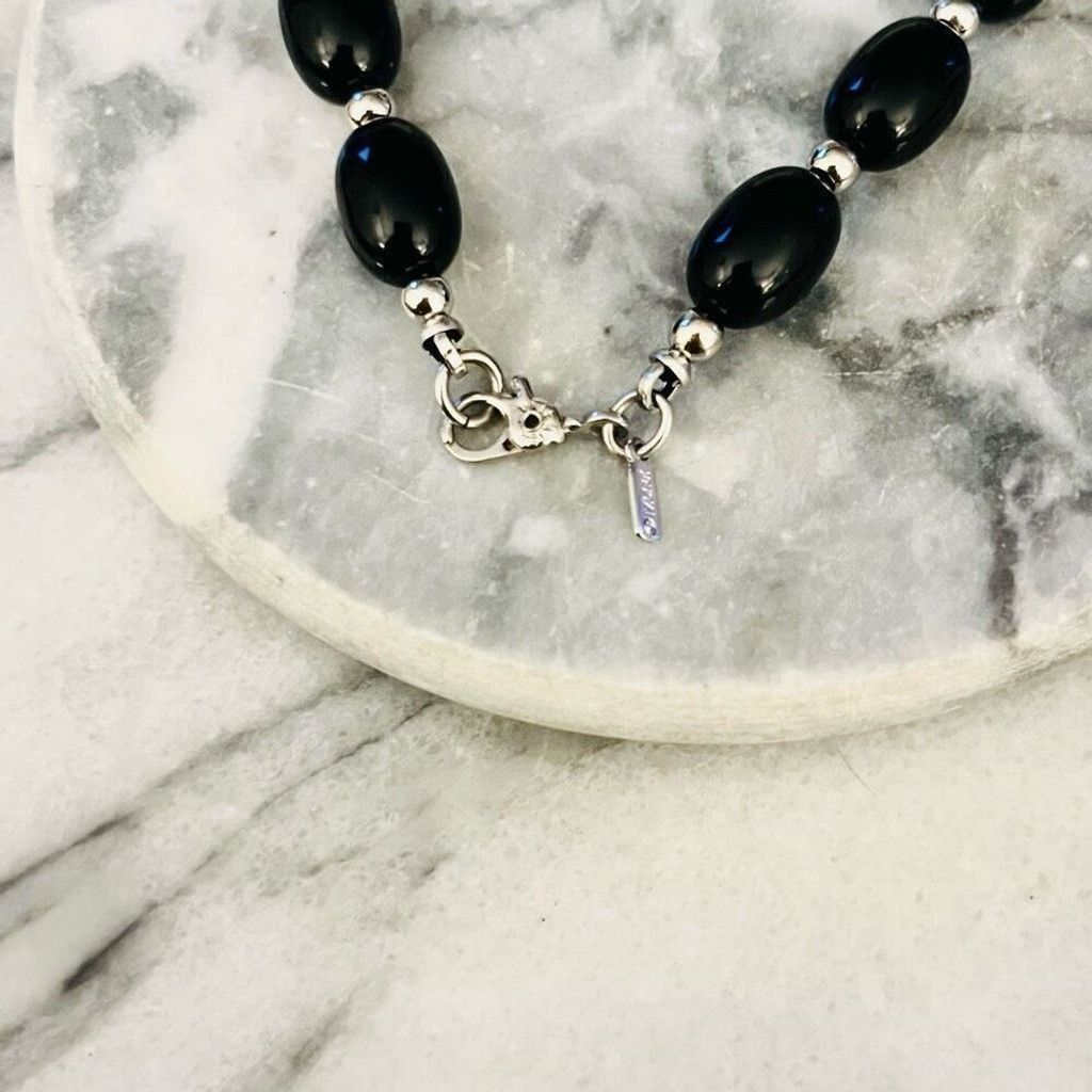 Monet Vintage Signed Monet Beaded Necklace Black Acrylic Size ONE SIZE - 4 Thumbnail