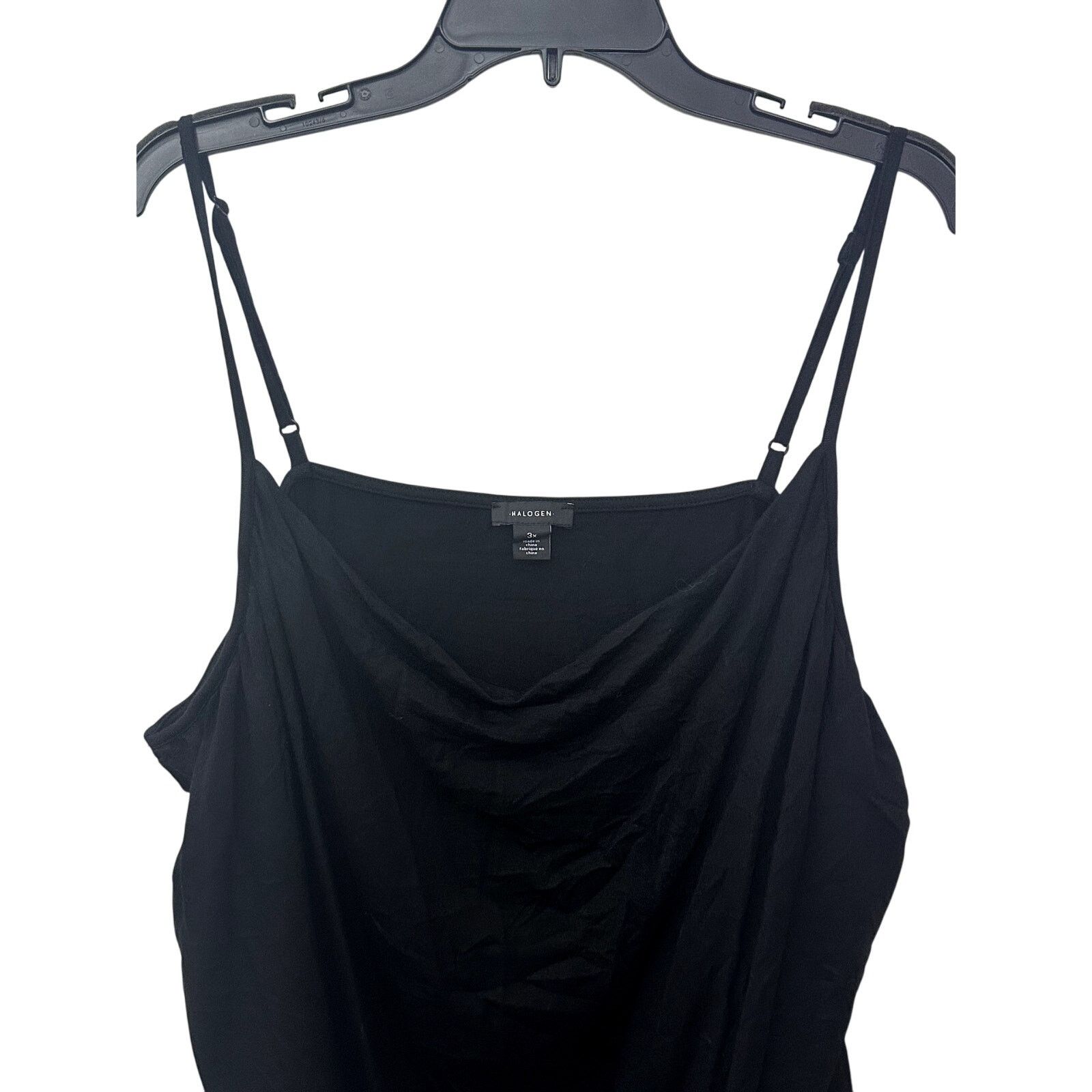 Other Halogen Tank Top Cowl Neck Ruched Side Black Plus 3X NWOT Size 3XL / US 20-22 - 2 Thumbnail