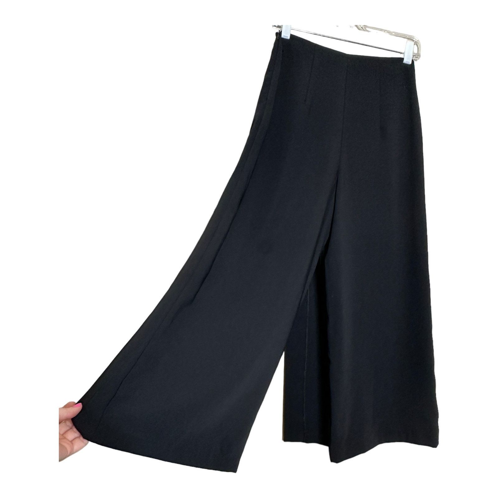 Zara Zara Basic crepe palazzo front overlap flap pants size small Size 27" / US 4 / IT 40 - 11 Thumbnail
