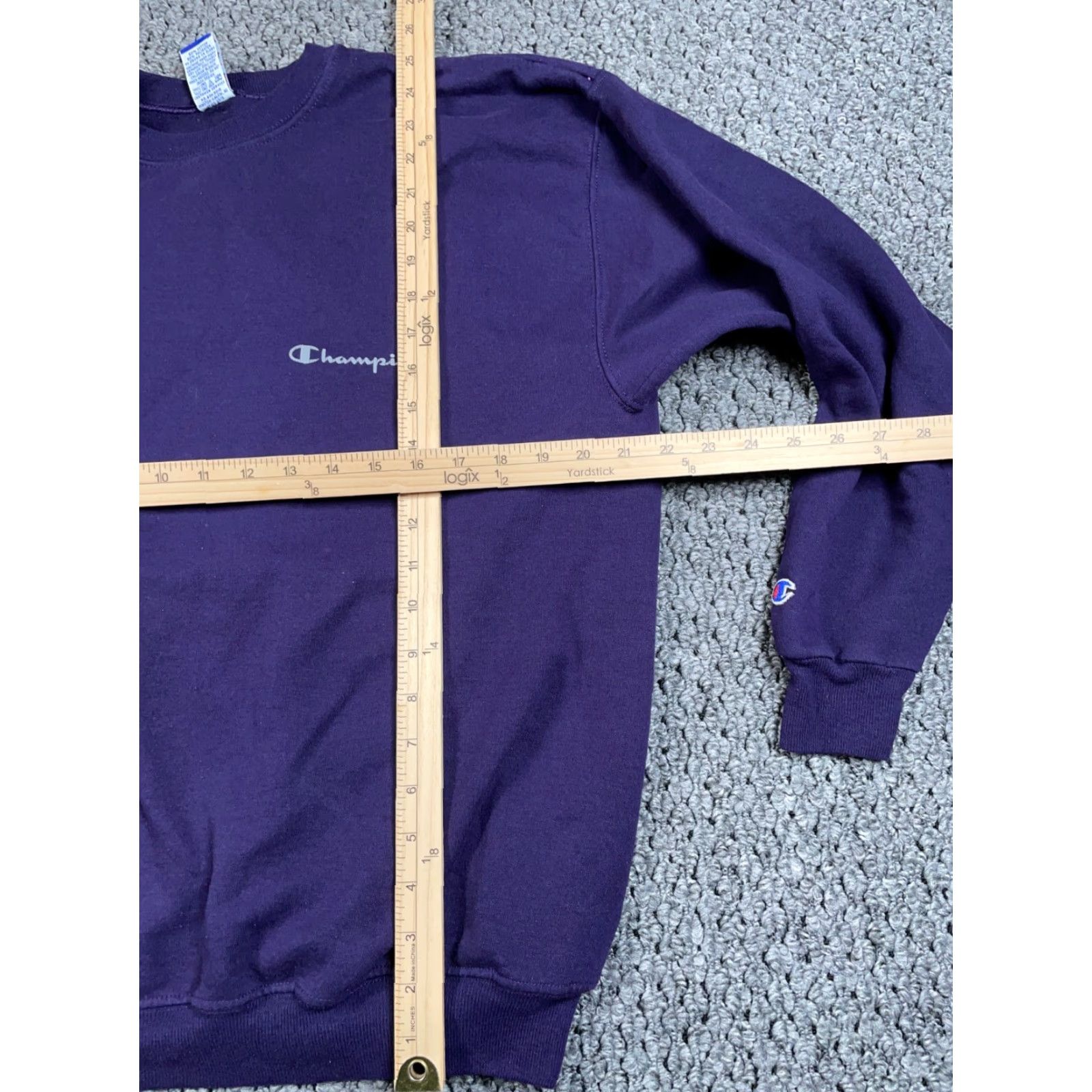 Champion VINTAGE Champion Sweatshirt Crewneck Adult Large Purple 90s Logo 50/50 Men Pullover Size US L / EU 52-54 / 3 - 7 Thumbnail