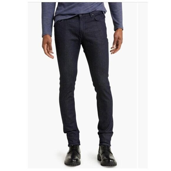 John Varvatos John Varvatos Mens Dark Indigo Wash Mid Rise Skinny Straight Size US 32 / EU 48 - 1 Thumbnail