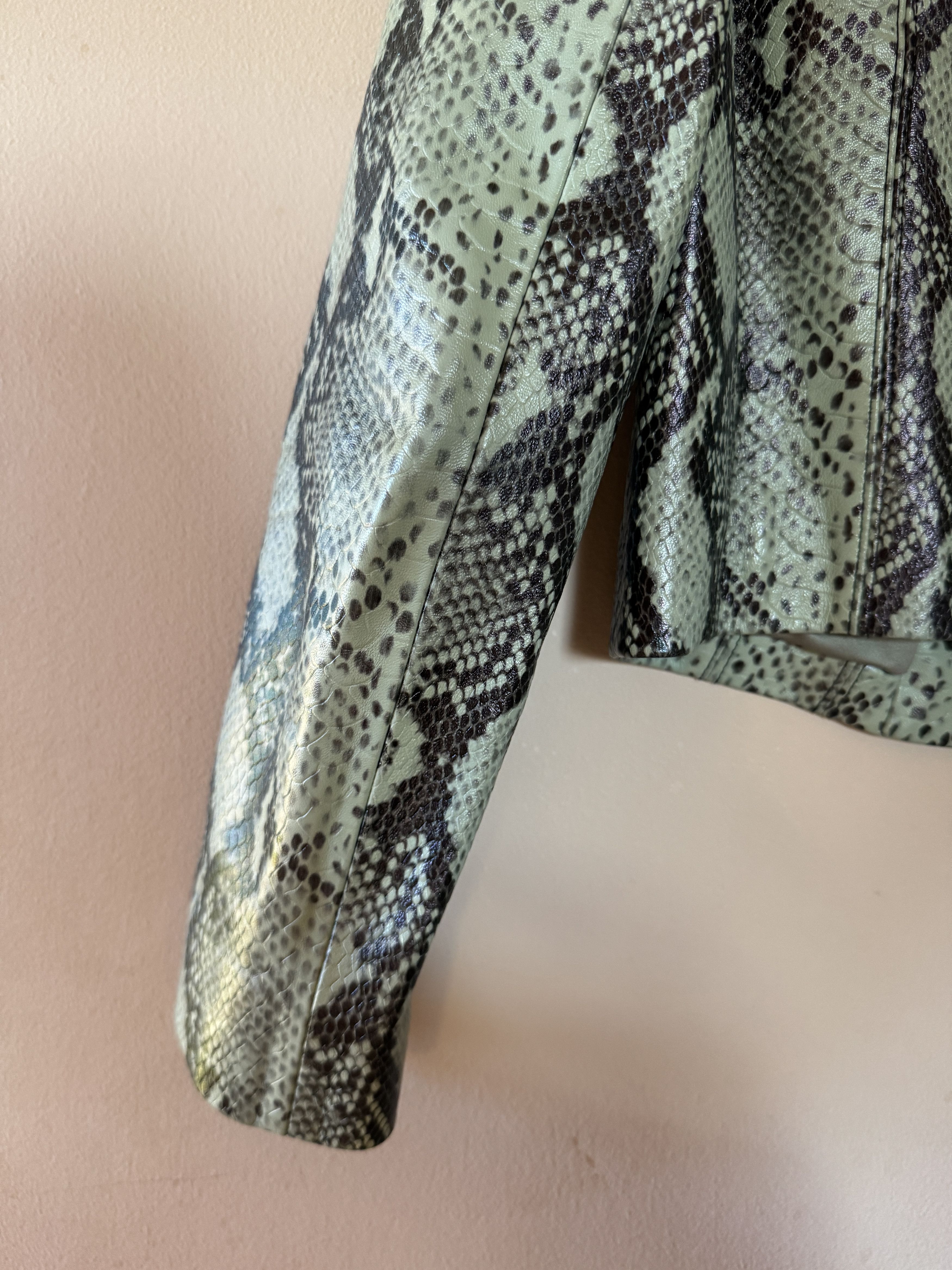 Alice + Olivia Snake Print Leather Jacket Size XS / US 0-2 / IT 36-38 - 11 Thumbnail