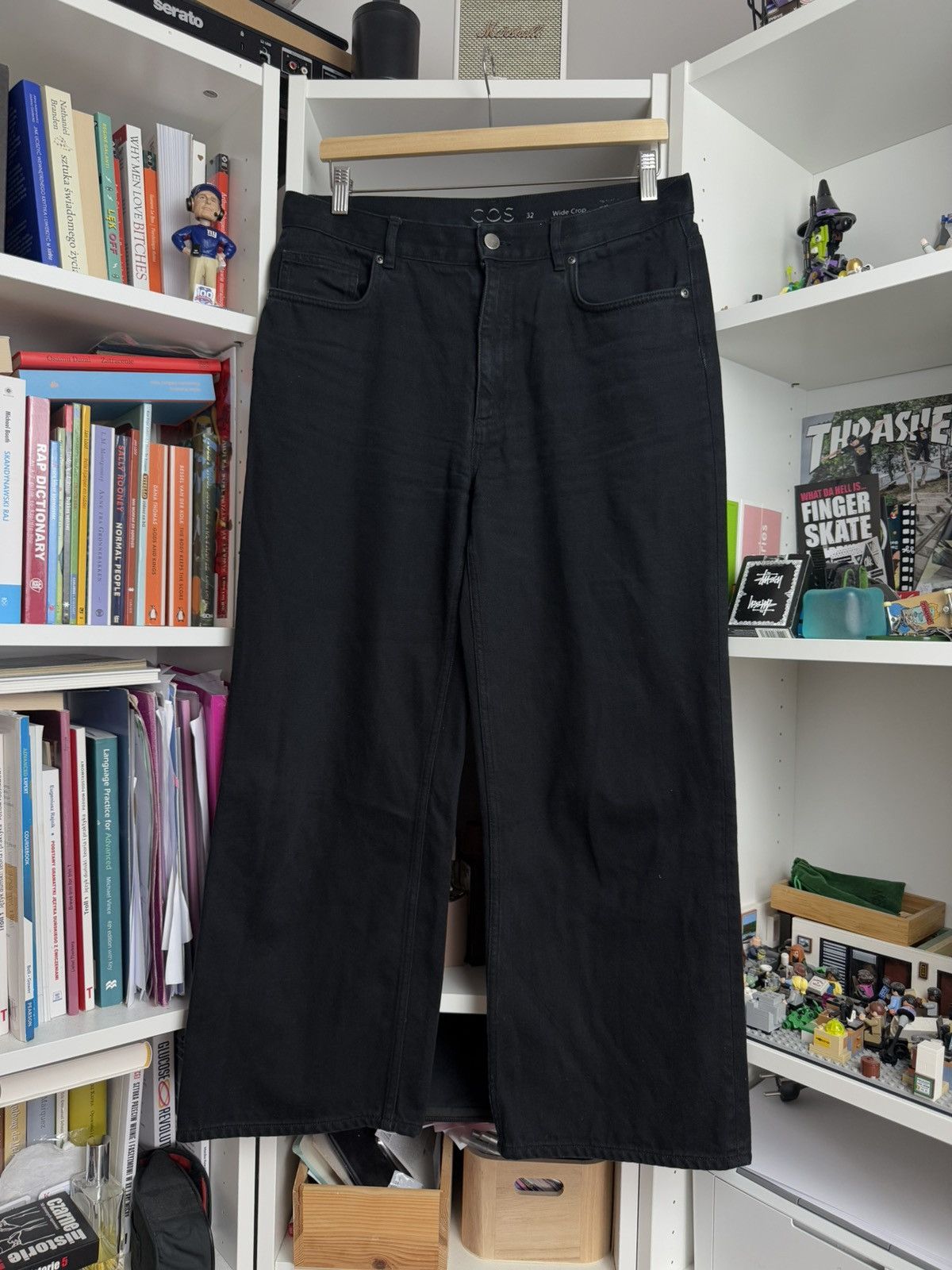Cos × Designer Cos basic black wide leg crop denim Jenas pants 32 designer Size 32" / US 10 / IT 46 - 1 Thumbnail