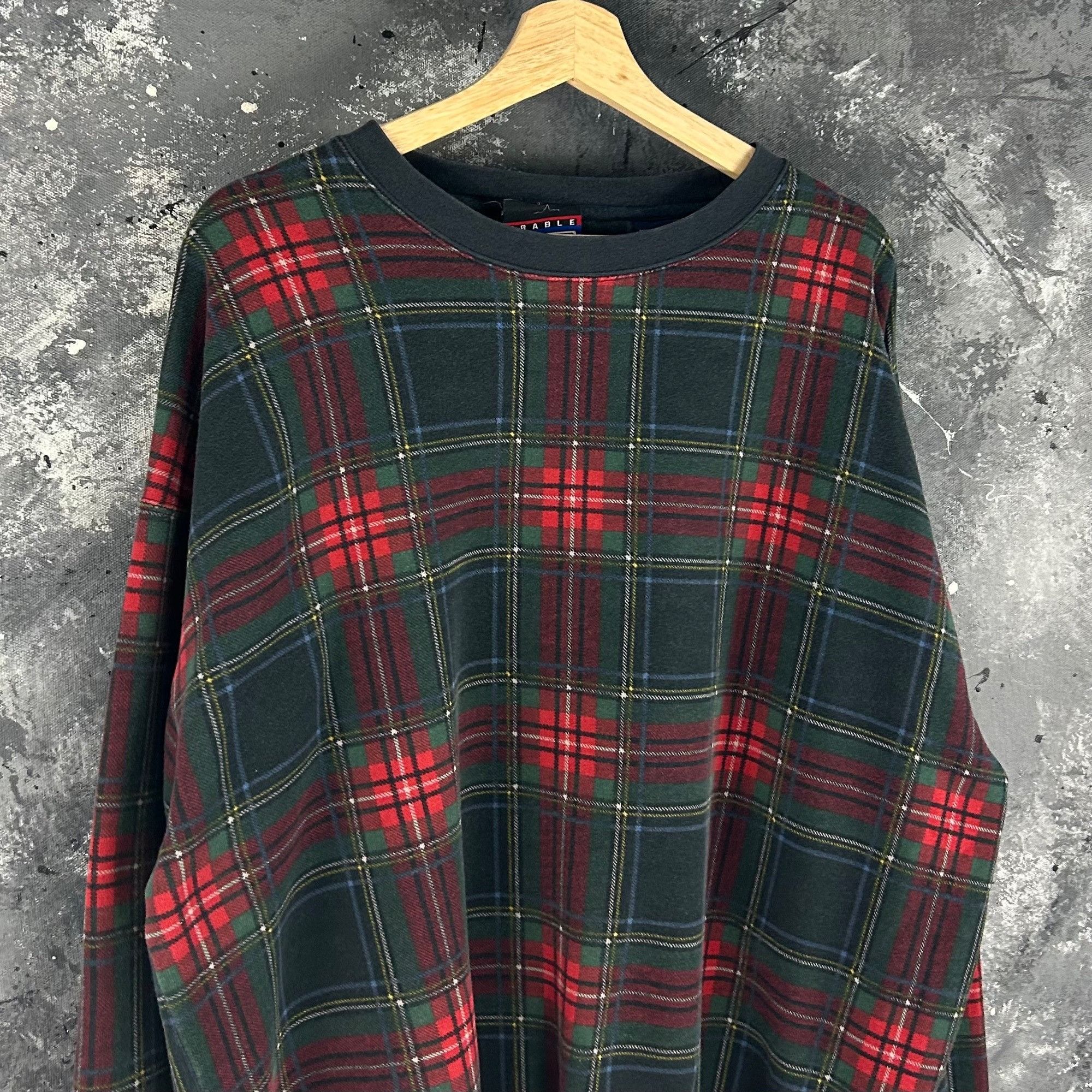 Vintage Vintage 90’s Crable plaid sweatshirt Size US XL / EU 56 / 4 - 2 Thumbnail