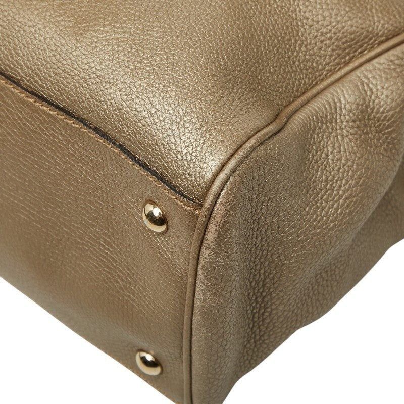 Gucci Gucci Bamboo Leather Handbag Gold Size ONE SIZE - 8 Thumbnail