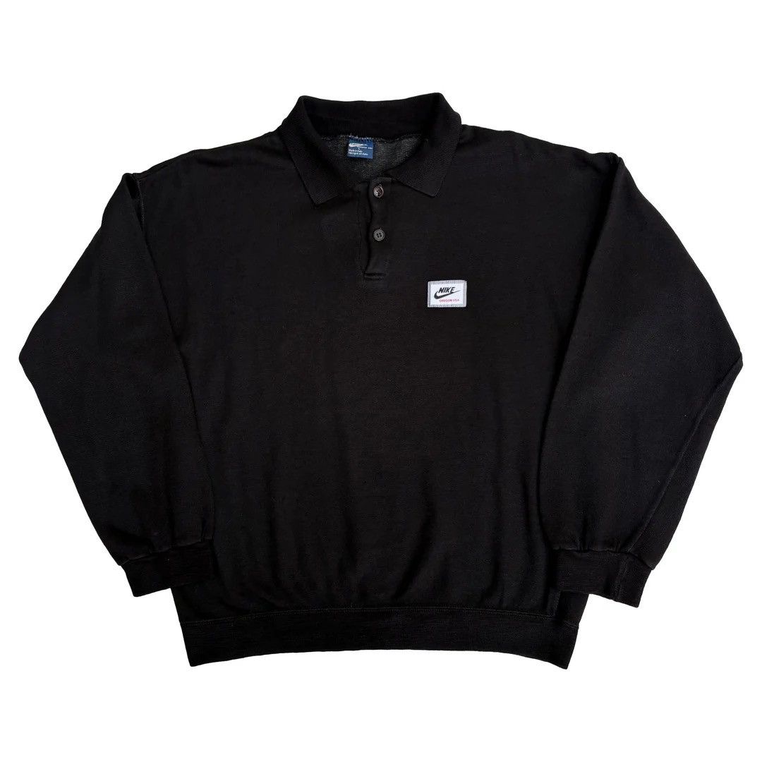 Nike 1980 80s Vintage Rare Blue Tag Long Sleeve Polo Shirt