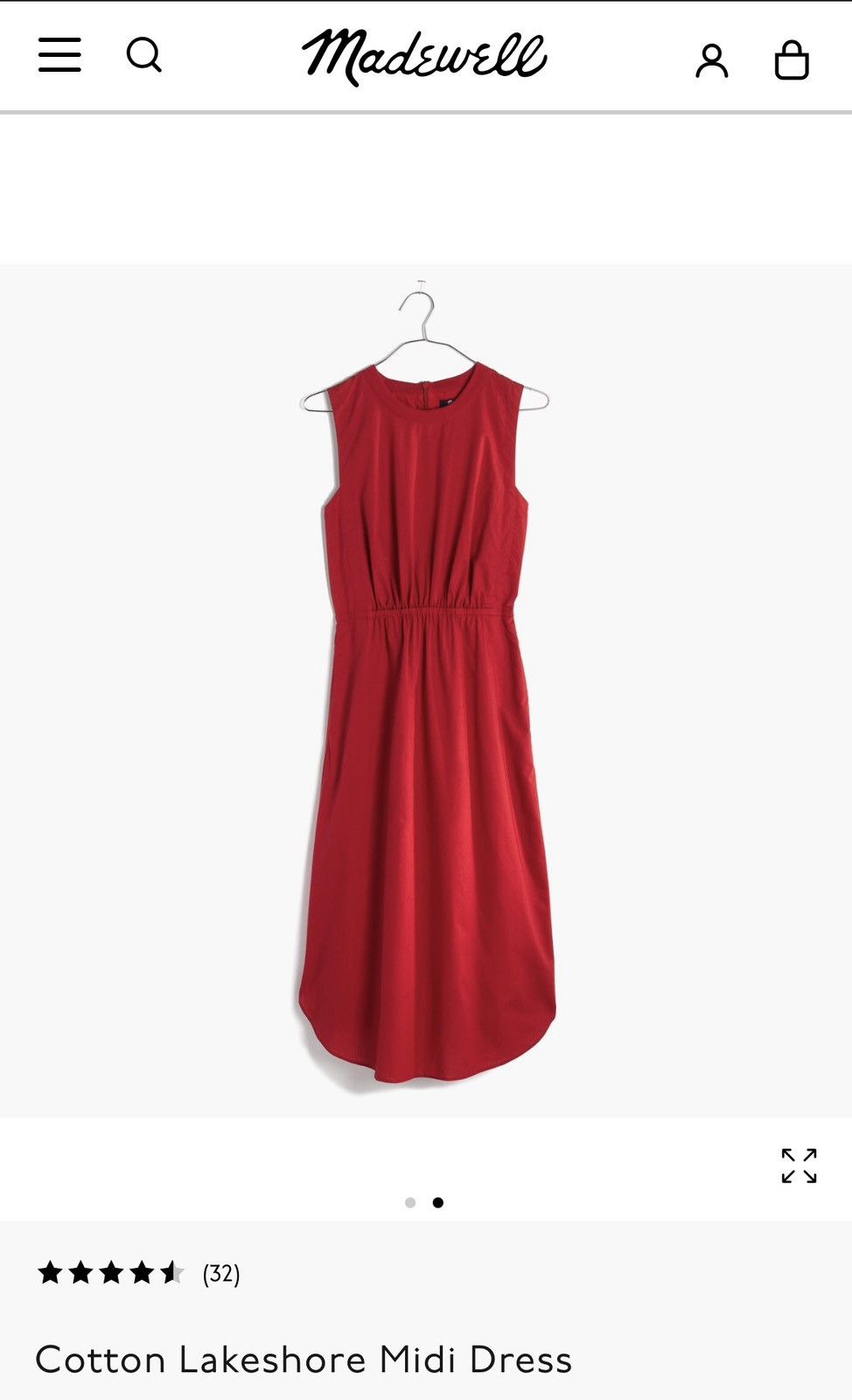 Madewell Madewell Bandana Red Lakeshore Sleeveless Cotton Midi Dress Size XS / US 0-2 / IT 36-38 - 11 Thumbnail