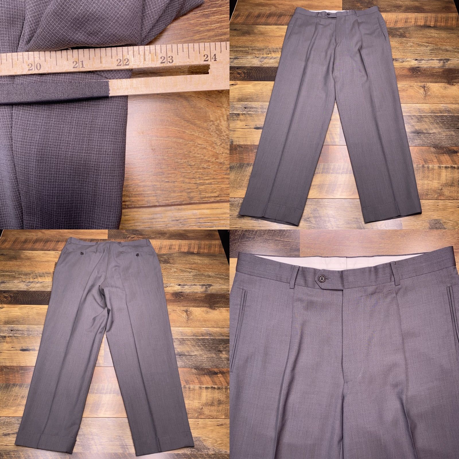Hugo Boss VINTAGE Hugo Boss 2 Piece Suit Gray (42R) Men Regular Size 42R - 10 Thumbnail