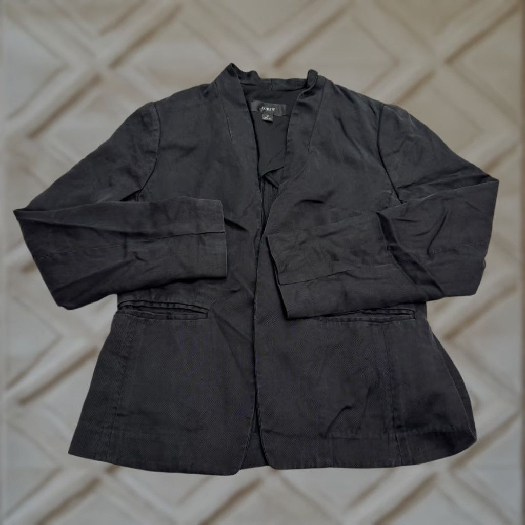 J.Crew J.Crew Jacket Womens 6 Black Open Front Twill Gramercy Blazer Classic Going Out Size M / US 6-8 / IT 42-44 - 1 Thumbnail