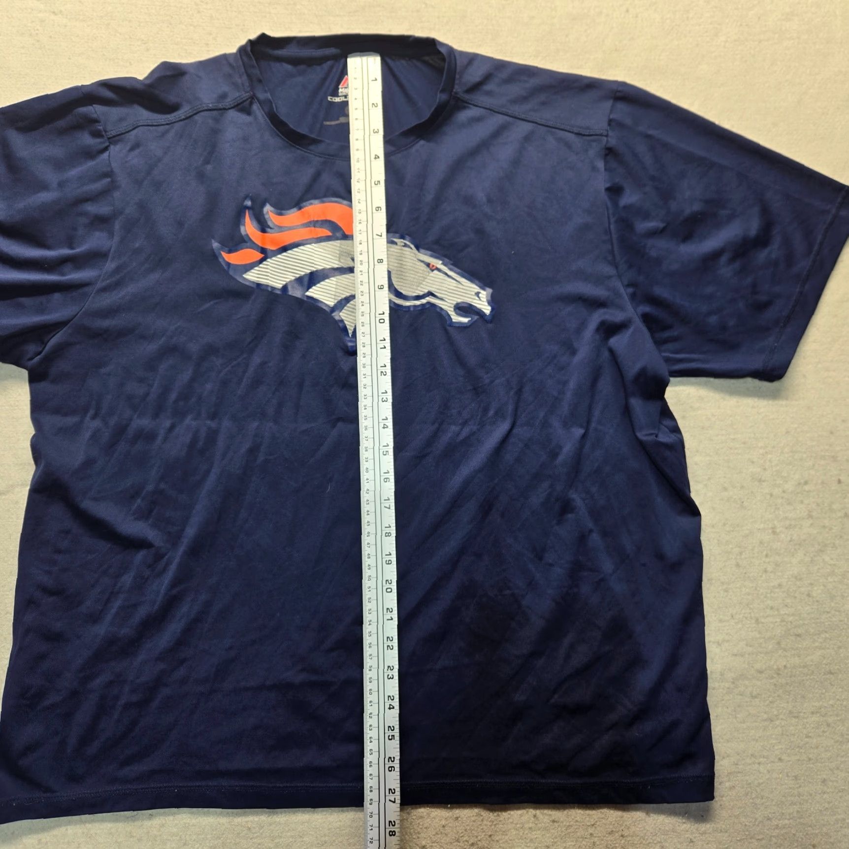 NFL Majestic Denver Broncos Shirt Blue Short Sleeve Logo NFL Adult Men 2XL XXL Size US XXL / EU 58 / 5 - 5 Thumbnail