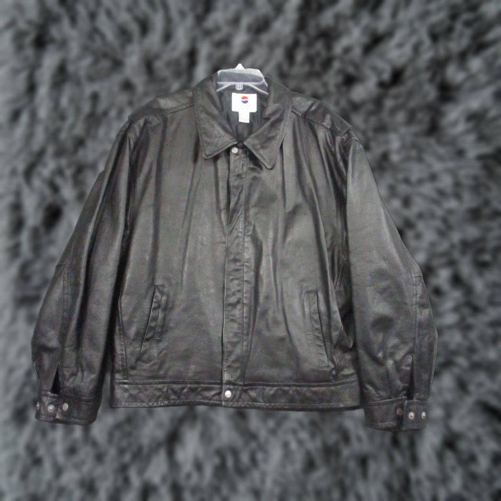 Vintage VINTAGE Nothing Else Is A Pepsi Jacket 90s Y2K Black Leather XL Bomber Mens Size US XL / EU 56 / 4 - 1 Thumbnail