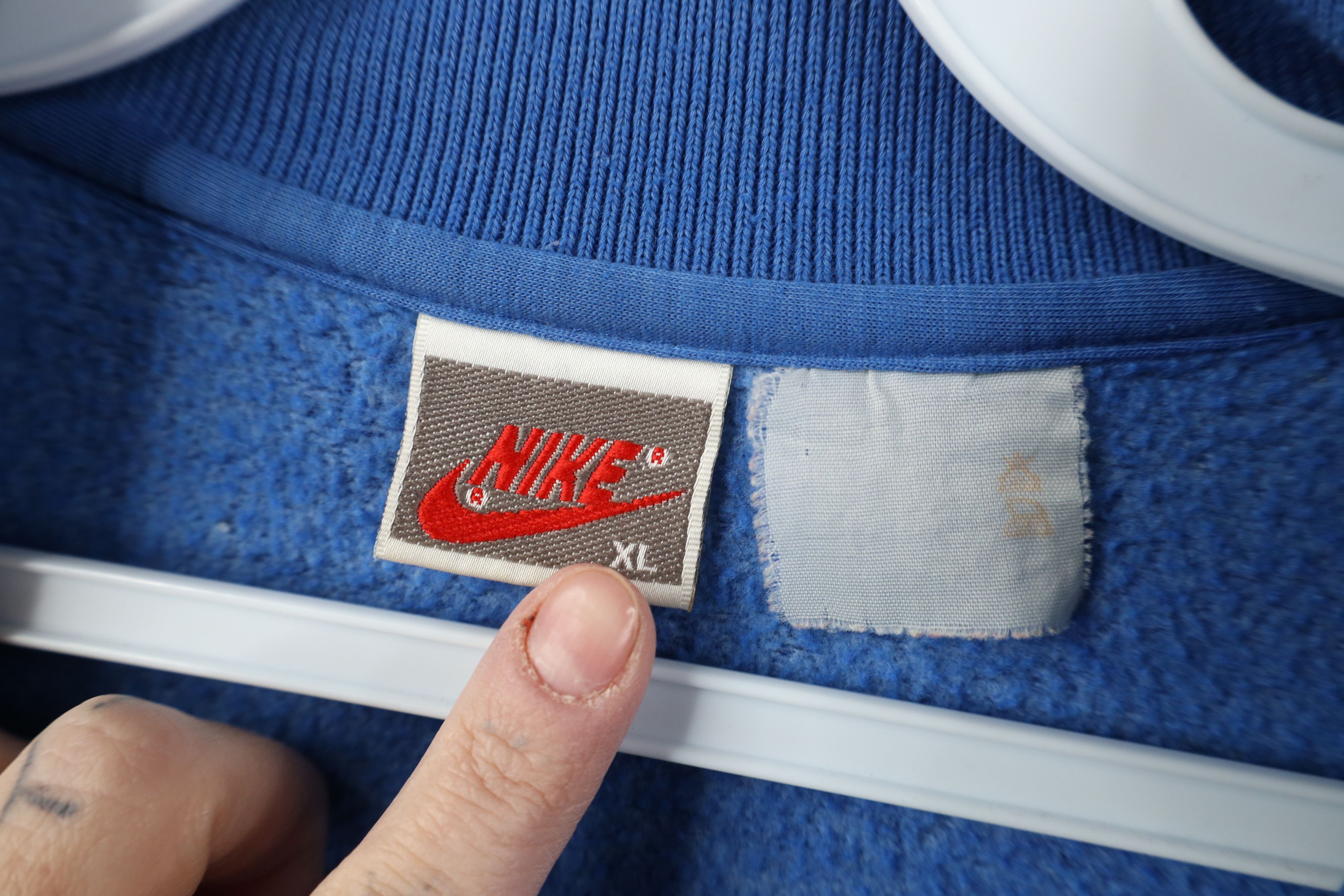 Nike Vintage 90s Nike Scott Mini Swoosh Collared Sweatshirt Blue Size US XL / EU 56 / 4 - 9 Thumbnail