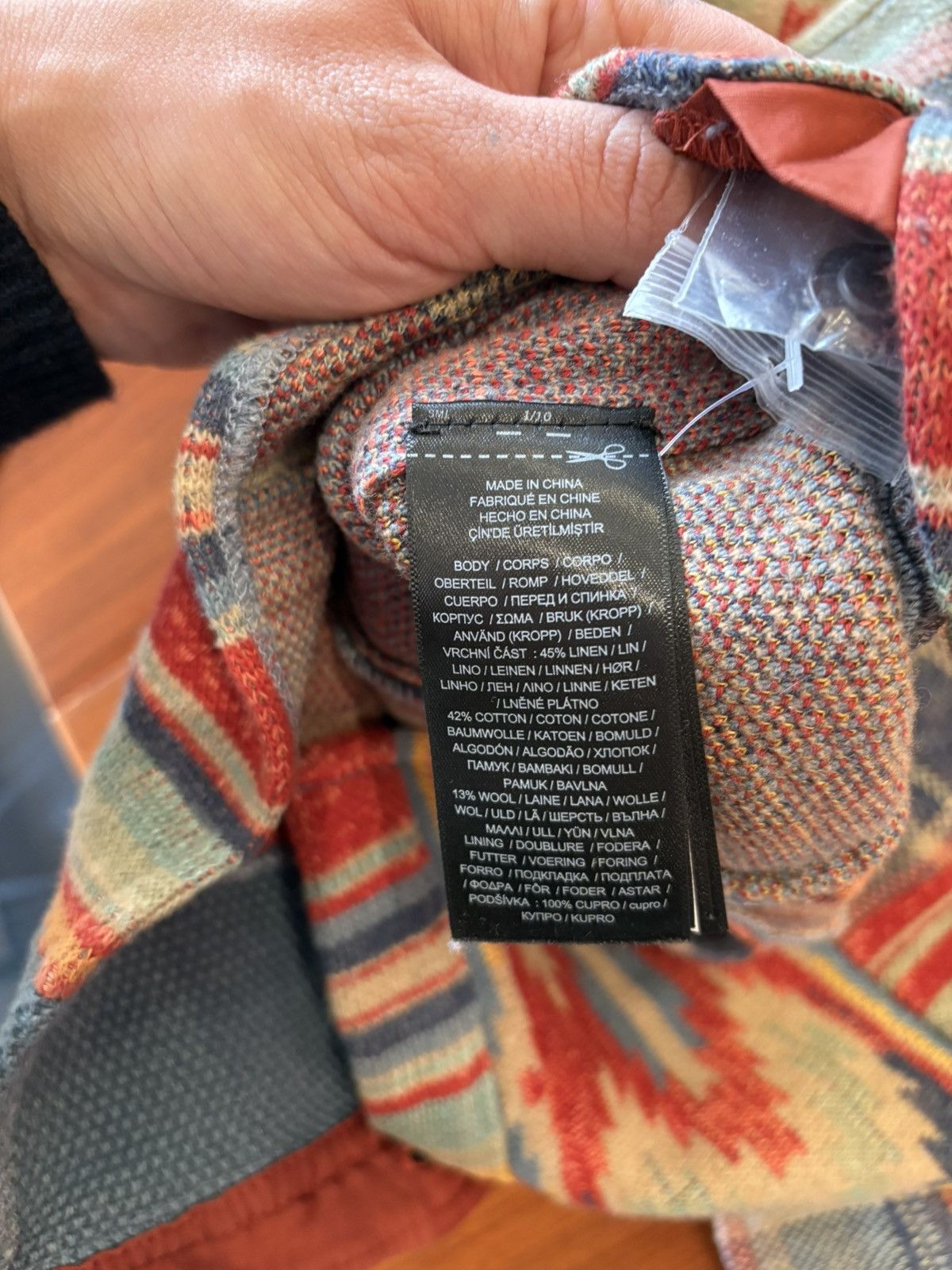 RRL DOUBLE RL RALPH LAUREN PATCHWORK KNIT SHIRT SMALL