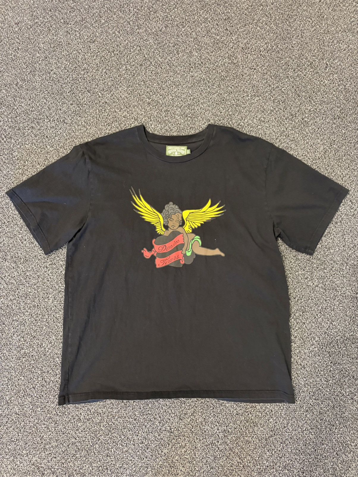 DENIM TEARS Denim Tears Black Cherub Tee Size US XXL / EU 58 / 5 - 1 Thumbnail