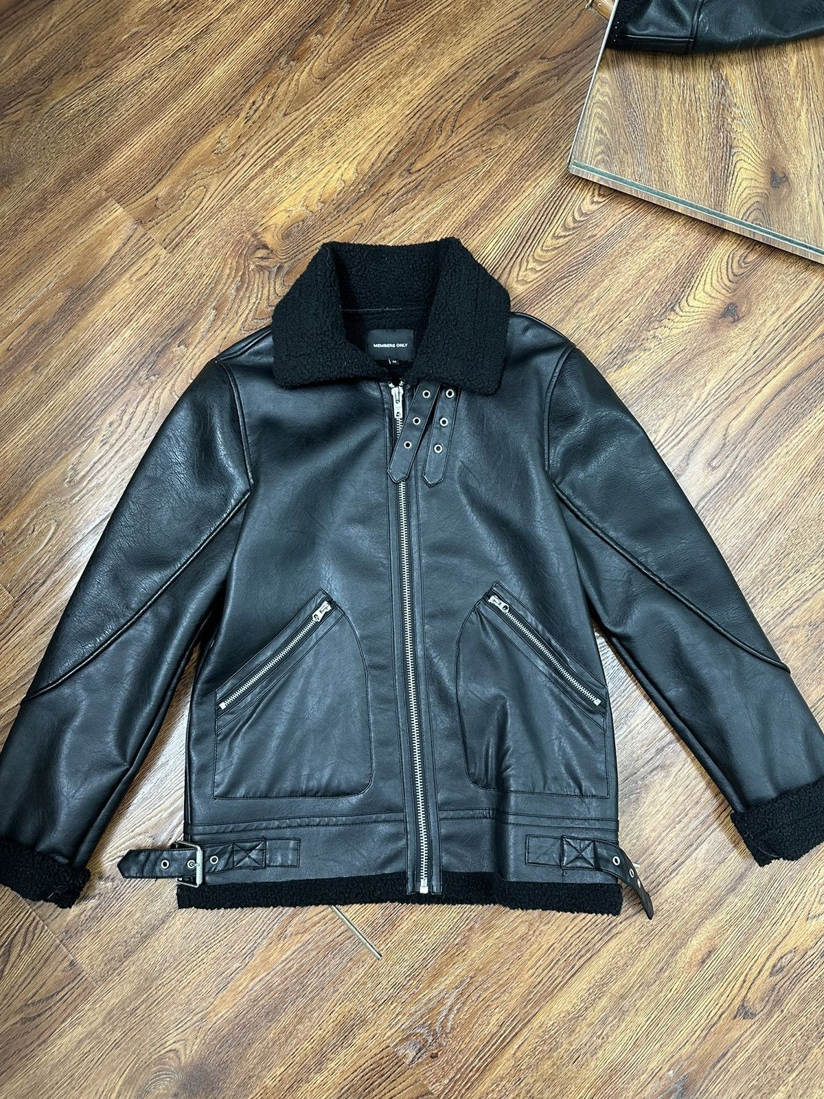 image of Members Only Sherling Jacket in Black, Men's (Size Medium)